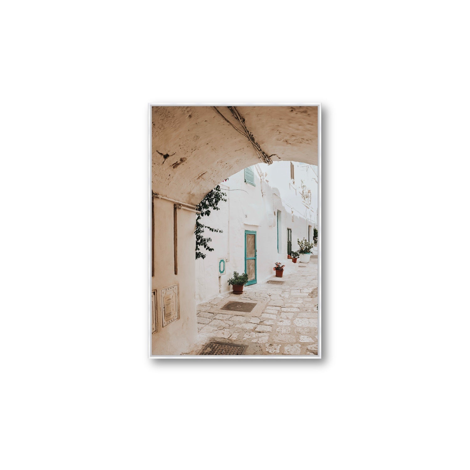 La Citta Bianca Puglia La Città Bianca wall art Large fine art canvas in white float frame