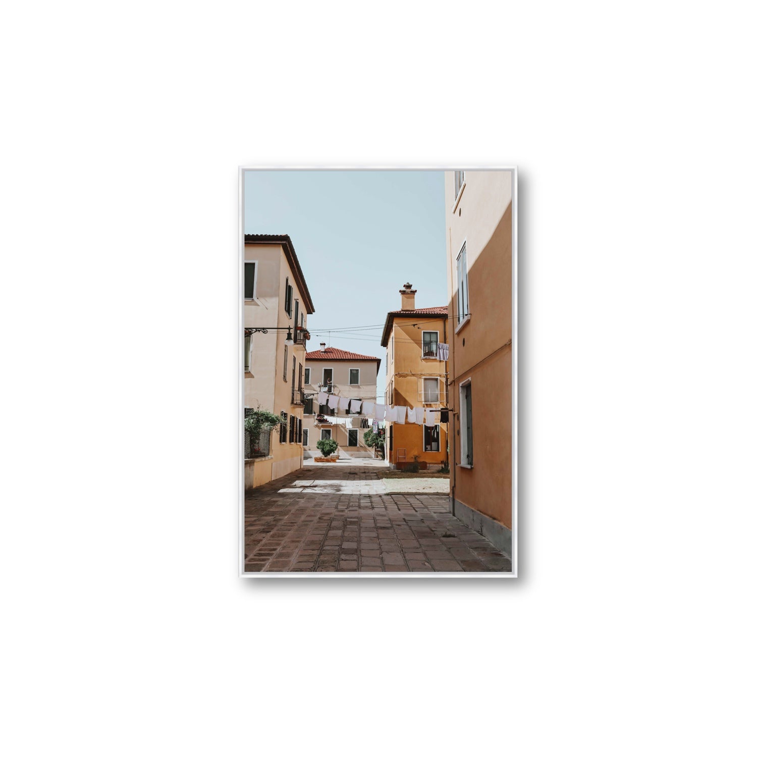 Terraferma Venice Italian wall art Large fine art canvas in white float frame