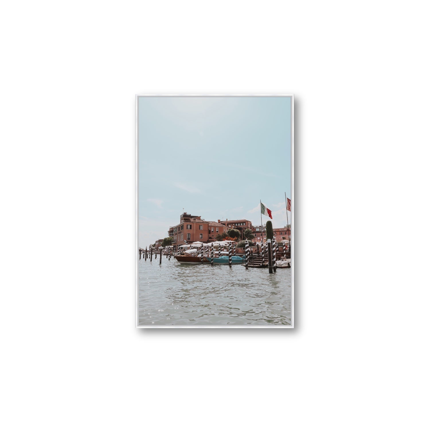Giudecca Island Venice wall art Large fine art canvas in white float frame