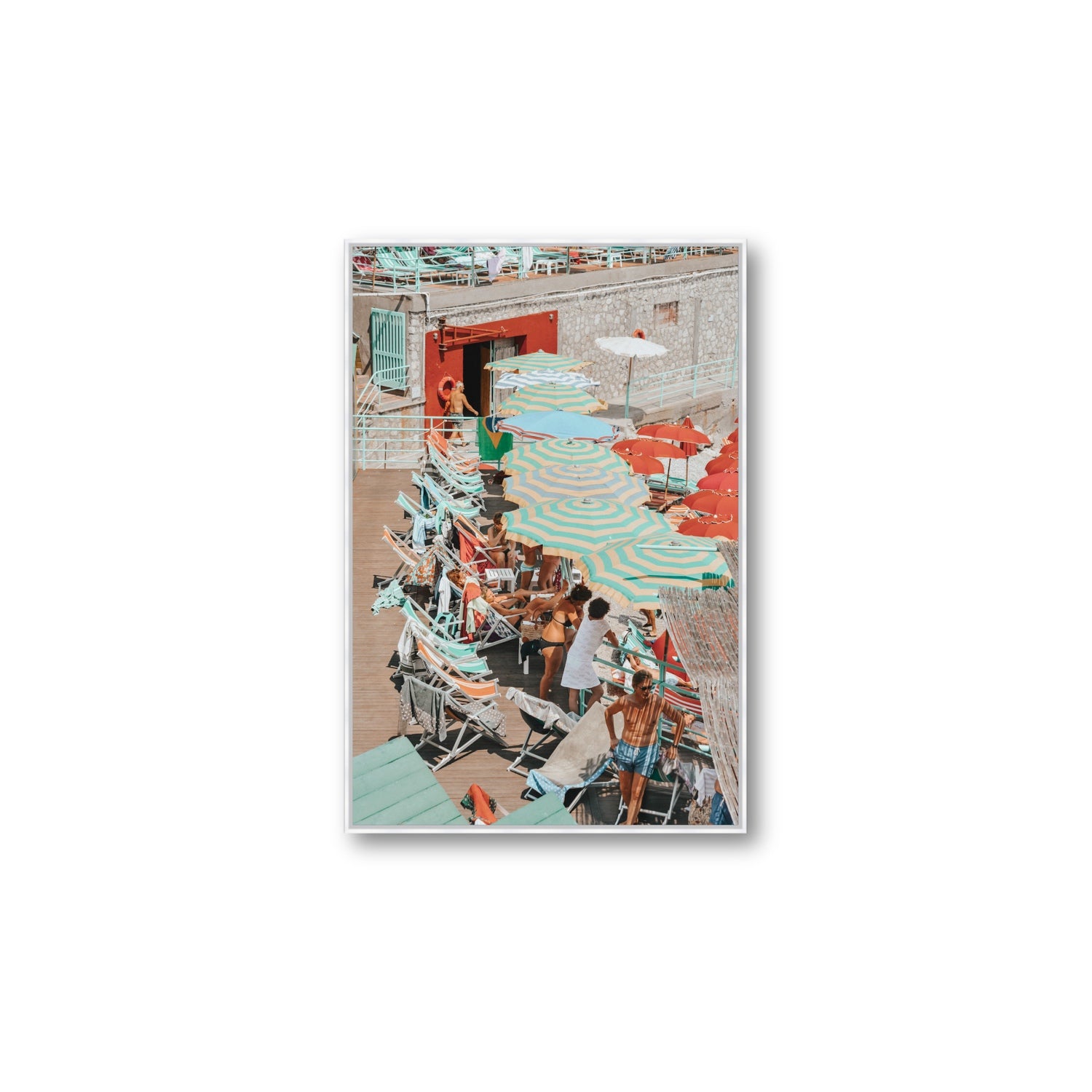 Colourful Canopy fine art print, Capri, Italy, Large, White Float Frame, Fine Art Canvas