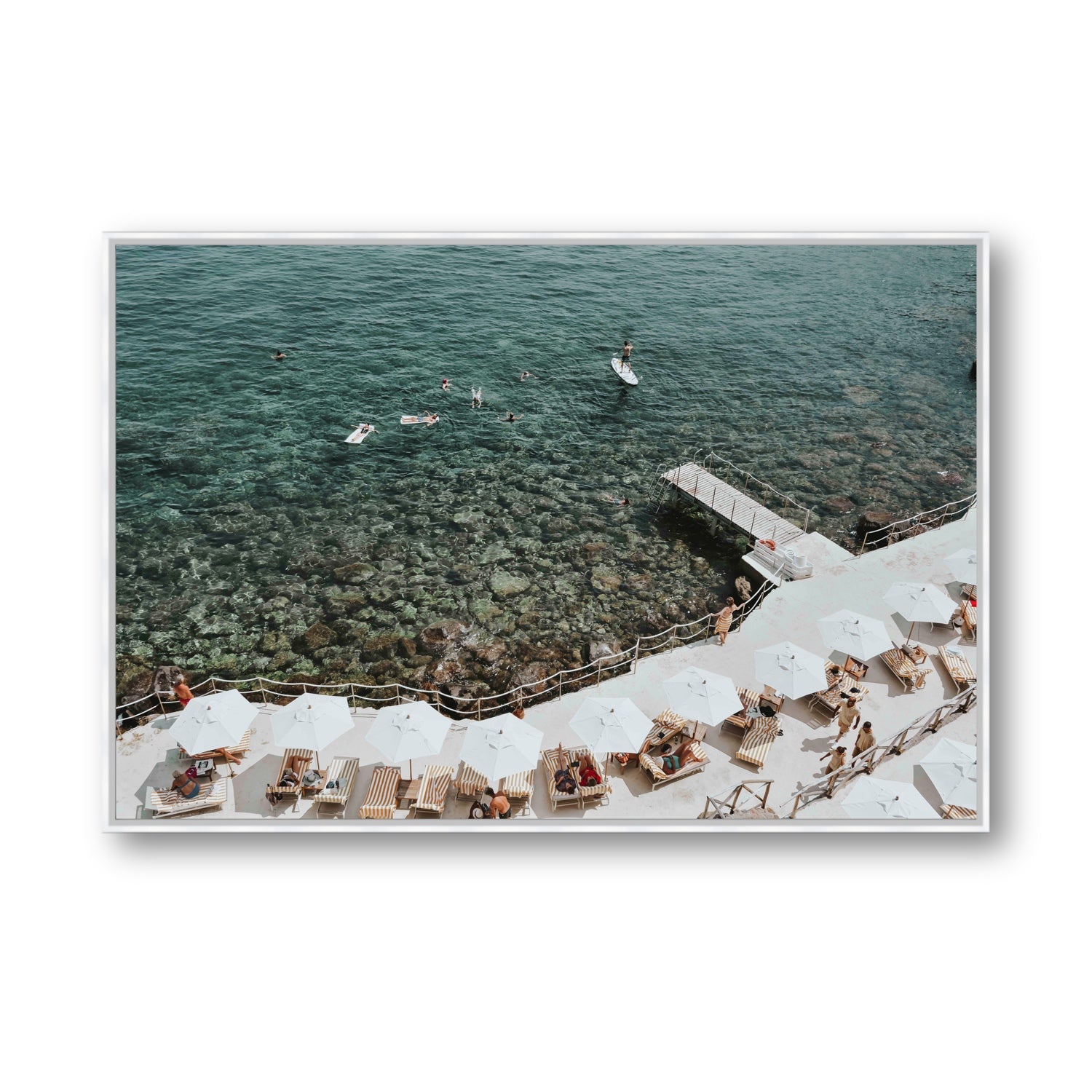 Our Tuscan Dream Tuscany Italian wall art Statement fine art canvas in white float frame