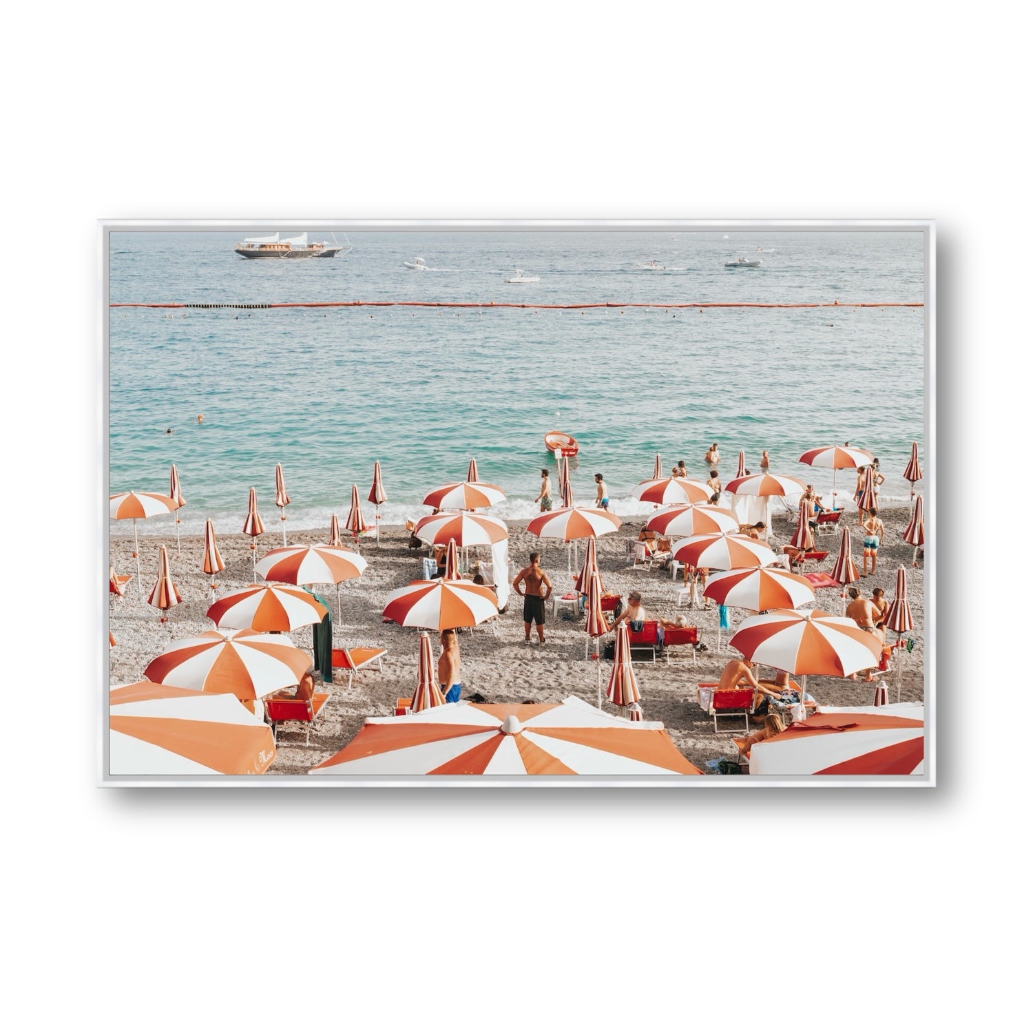 That's Amore Amalfi Mediterranean wall art Statement fine art canvas in white float frame