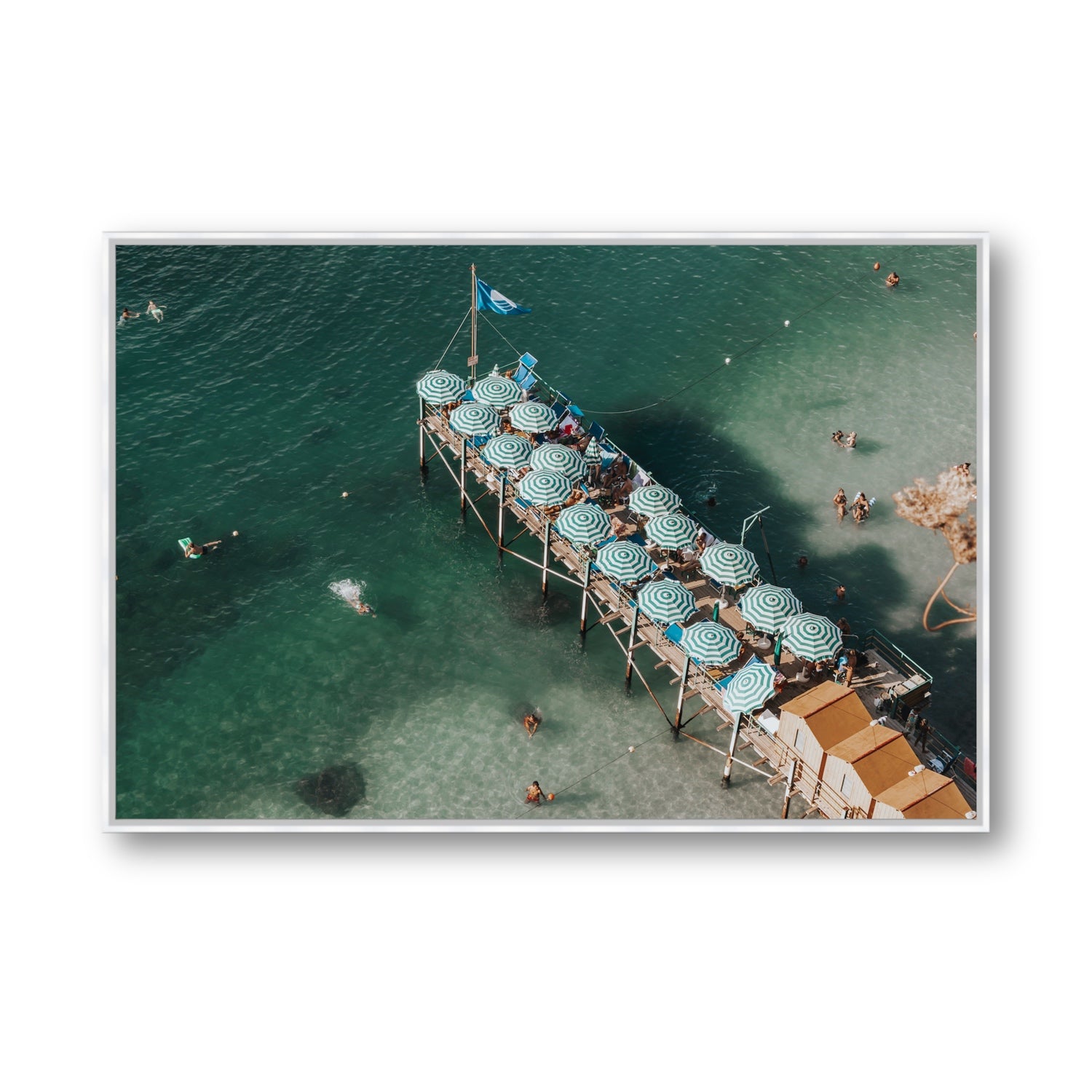 Sorrento Shangri La Sorrento coastal Italian wall art Statement fine art canvas in white float frame