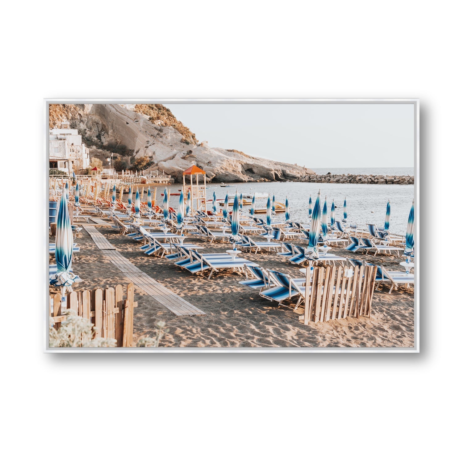 Sandy Daydreams fine art print, Ischia, Italy, Statement, White Float Frame, Fine Art Canvas