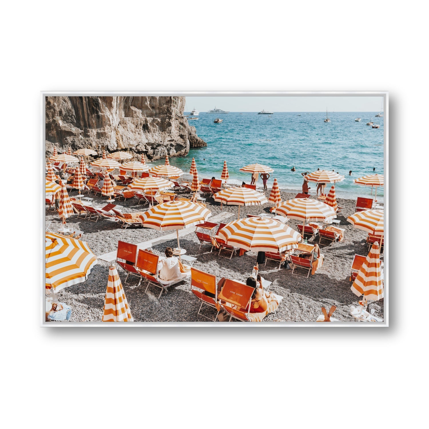 Mango Sorbet fine art print, Positano, Italy, Statement, White Float Frame, Fine Art Canvas
