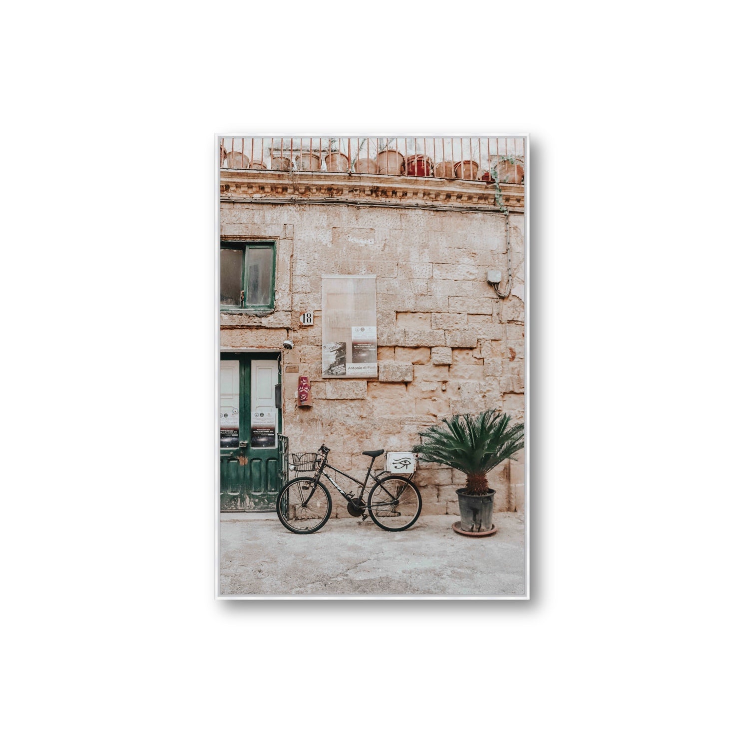Salento Streets Puglia Lecce Italian wall art Extra Large fine art canvas in white float frame