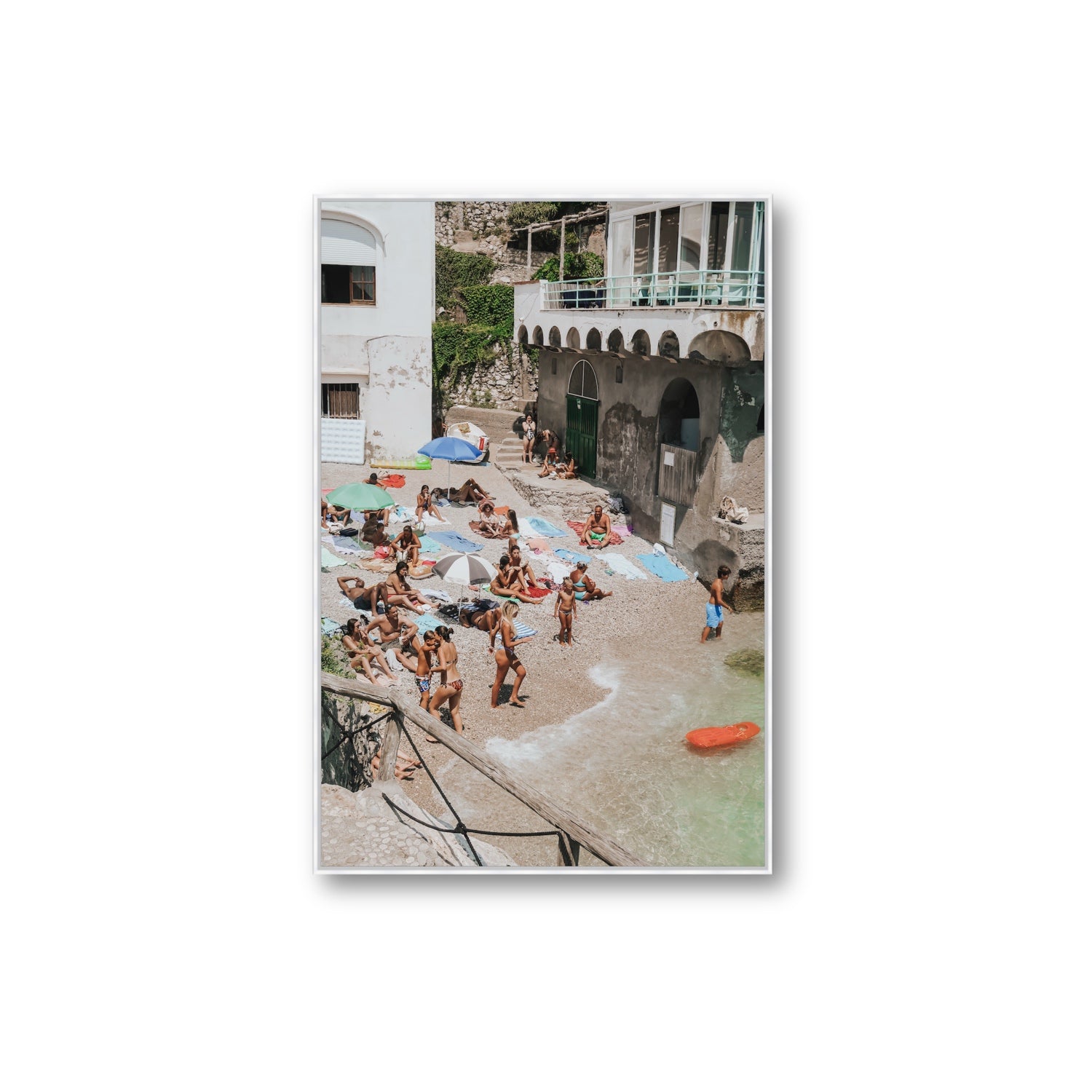The Sunbathers Oasis fine art print, Capri, Italy, Extra Large, White Float Frame, Fine Art Canvas