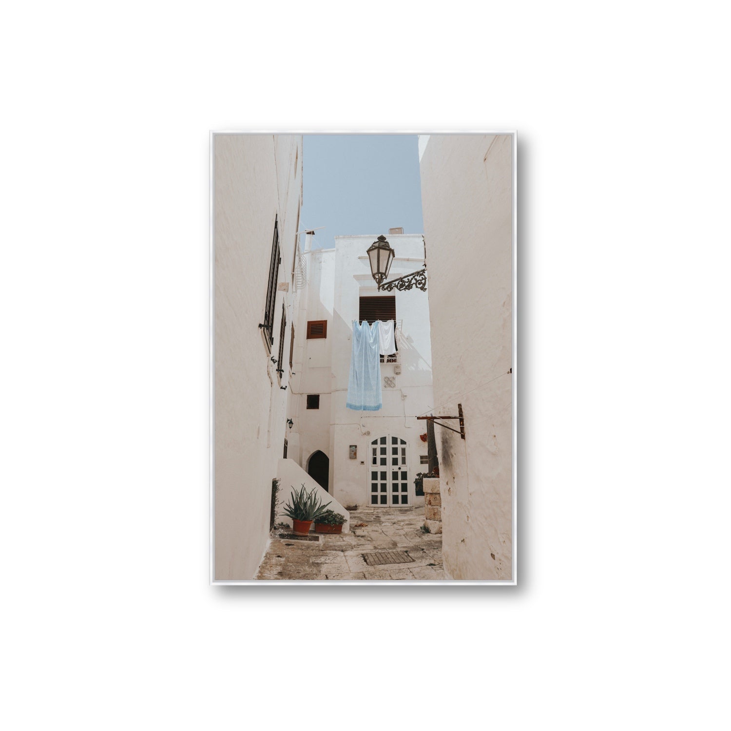 Laundry Day fine art print, Puglia, Italy, Extra Large, White Float Frame, Fine Art Canvas