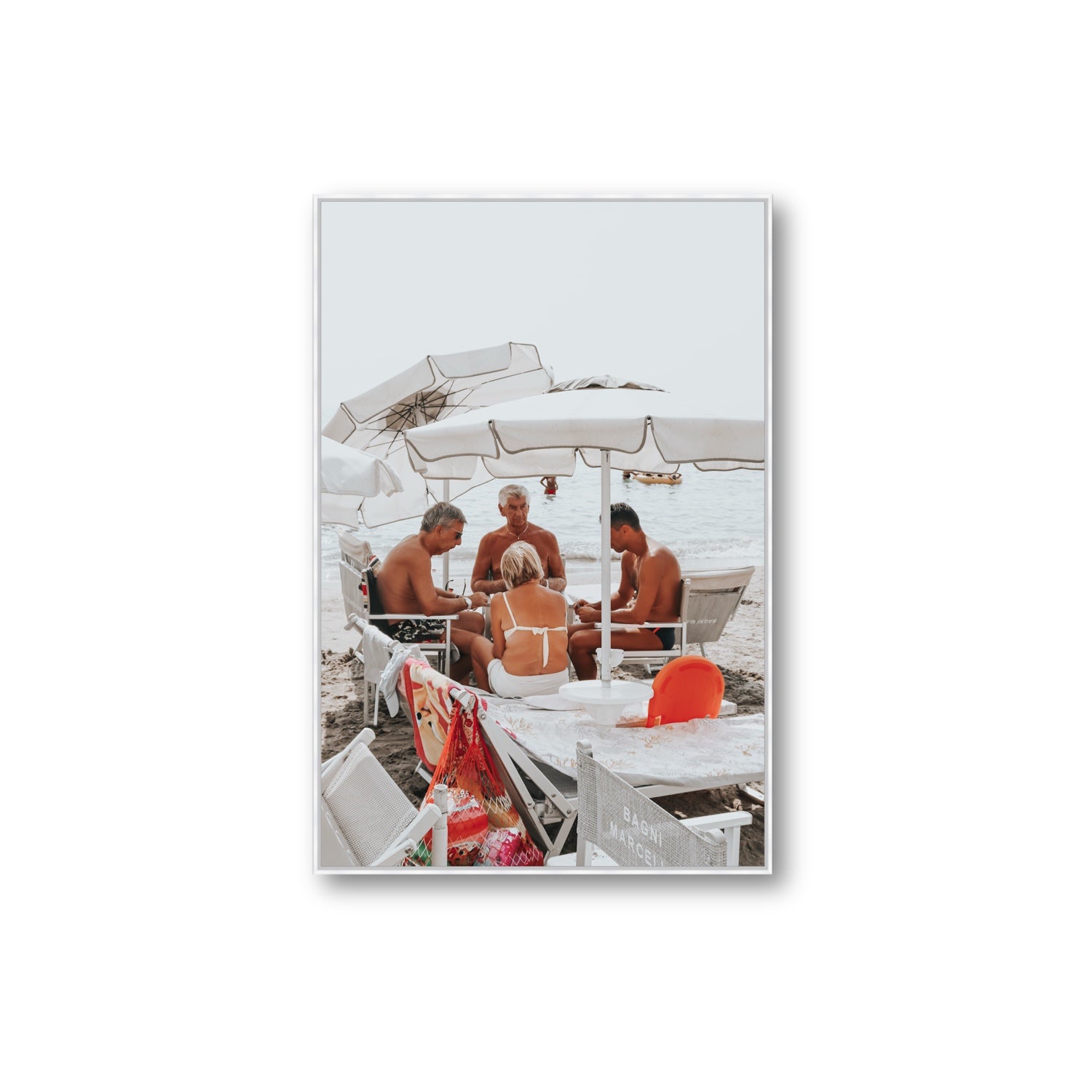 Luck Of The Draw fine art print, Alassio, Italy, Extra Large, White Float Frame, Fine Art Canvas