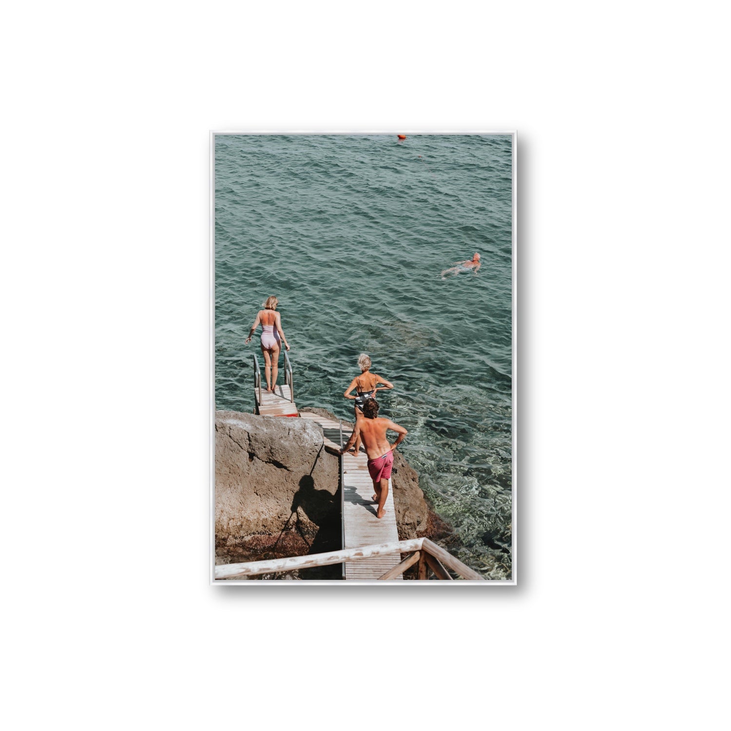 Freewheeling Spirit Tuscany coastal Italian wall art Extra Large fine art canvas in white float frame
