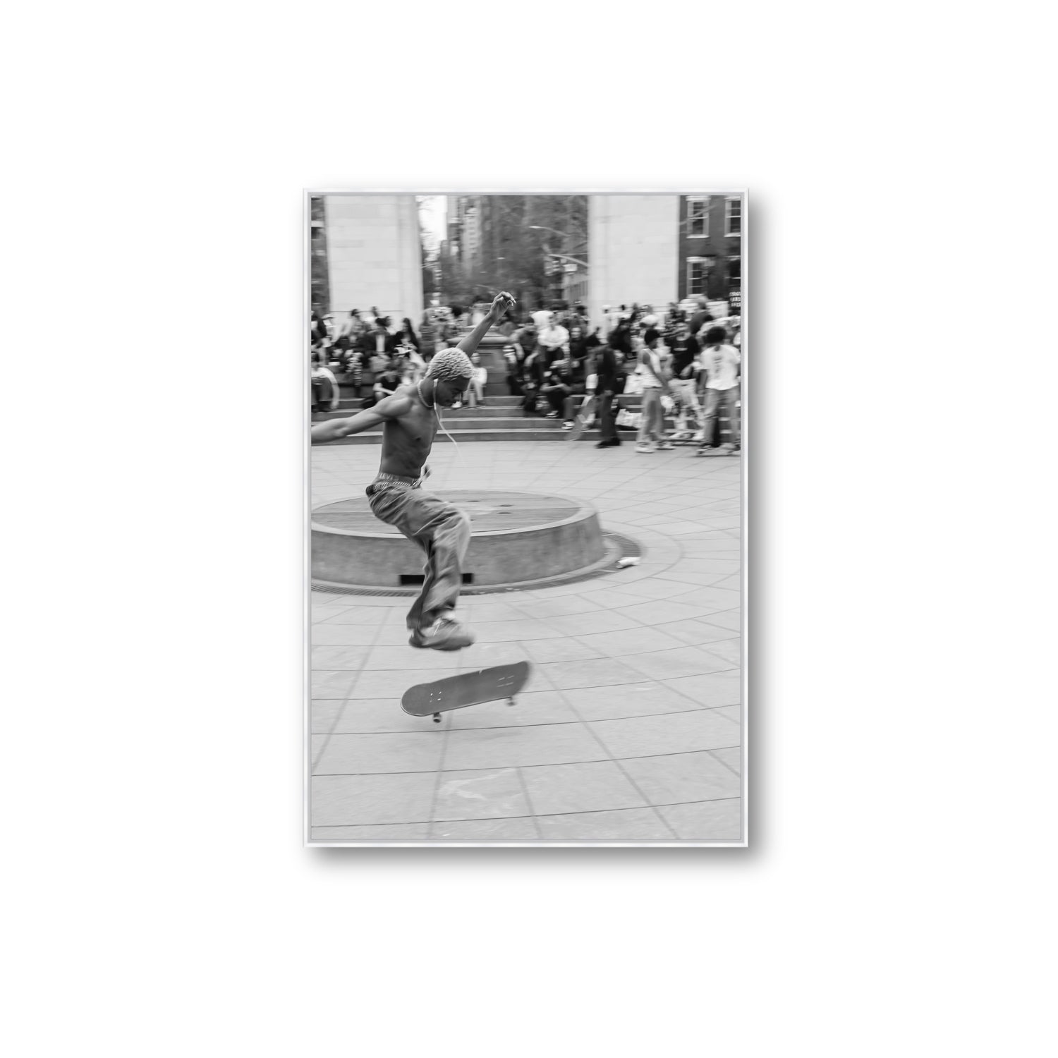 Airborne Rhythms New York NYC Black & White wall art Extra Large fine art canvas in white float frame