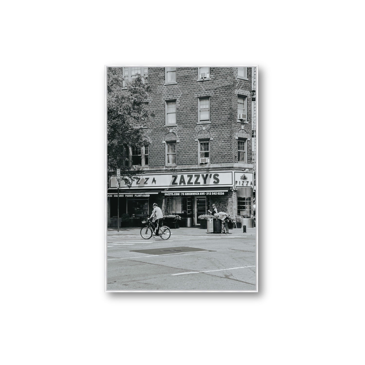 Zazzy's New York NYC Black & White wall art Extra Large fine art canvas in white float frame