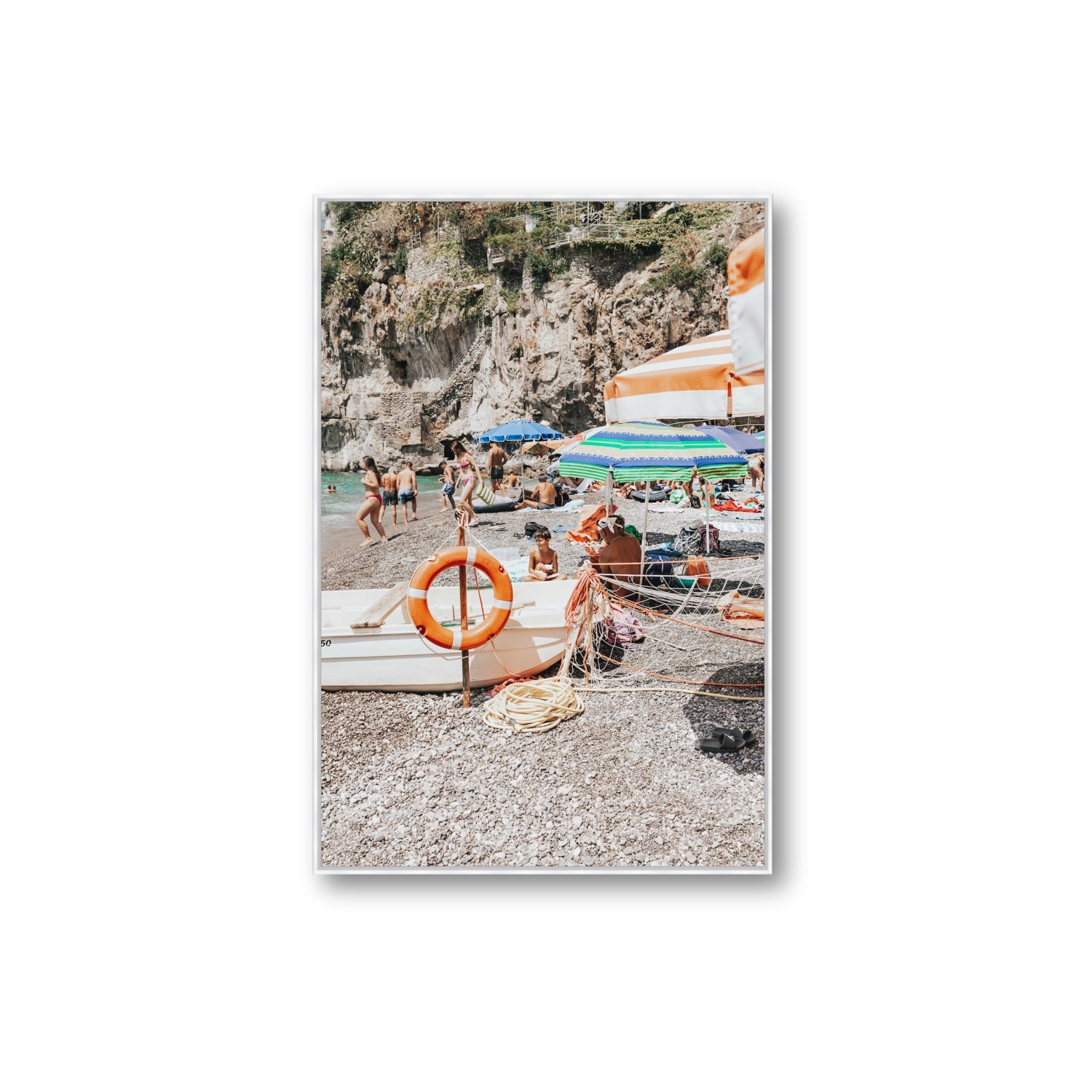 Il Ragazzo fine art print, Positano, Italy, Extra Large, White Float Frame, Fine Art Canvas