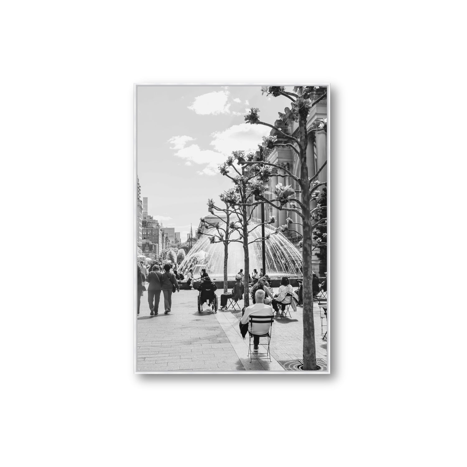 Luminary Noir New York NYC Black & White wall art Extra Large fine art canvas in white float frame