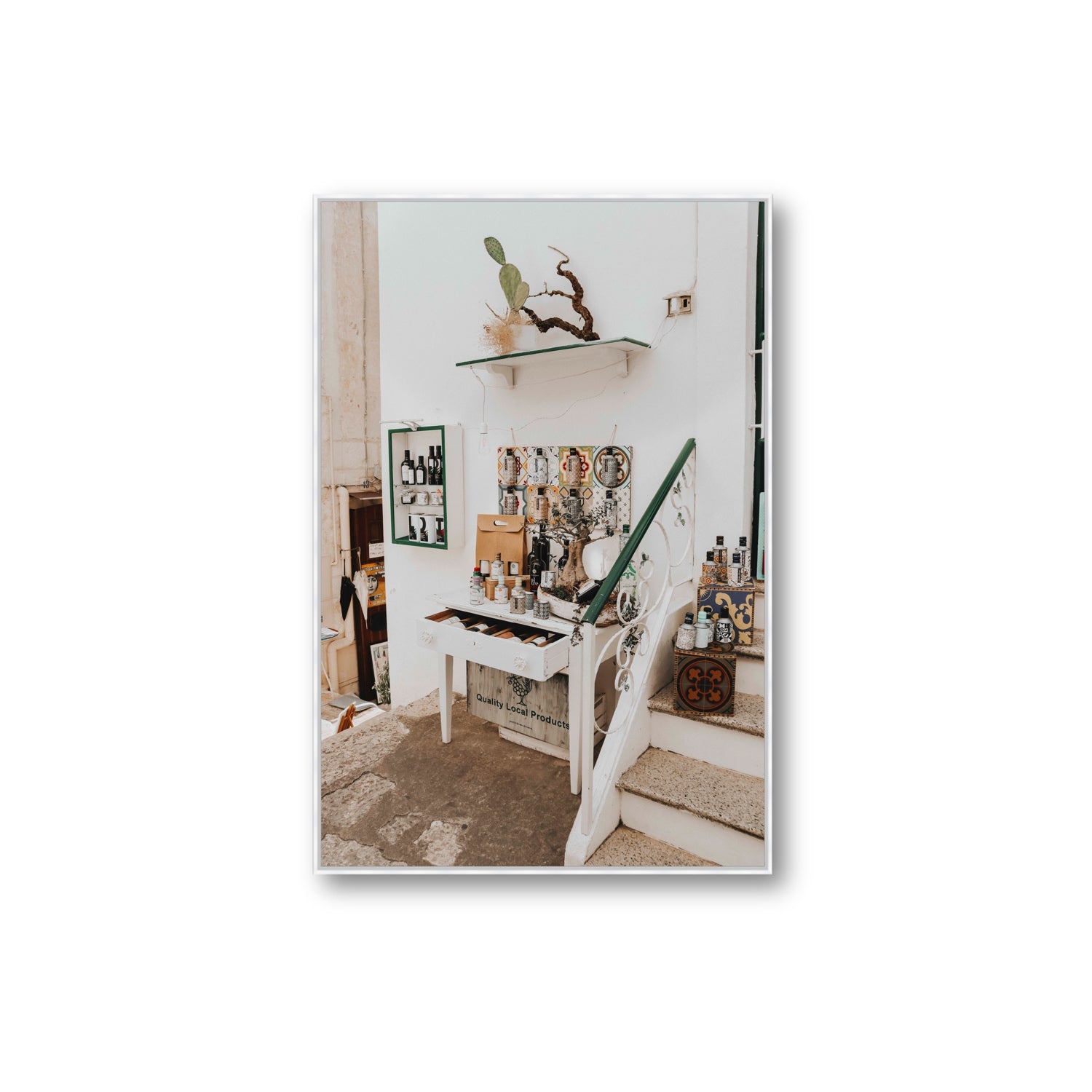 Liquid Gold fine art print, Puglia, Italy, Extra Large, White Float Frame, Fine Art Canvas
