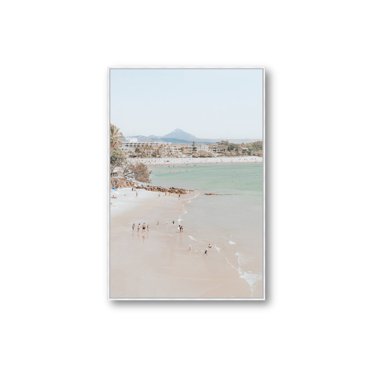 Little Cove Shallows fine art print, Noosa, Australia, coastal scenes artwork, Extra Large, White Float Frame, Fine Art Canvas