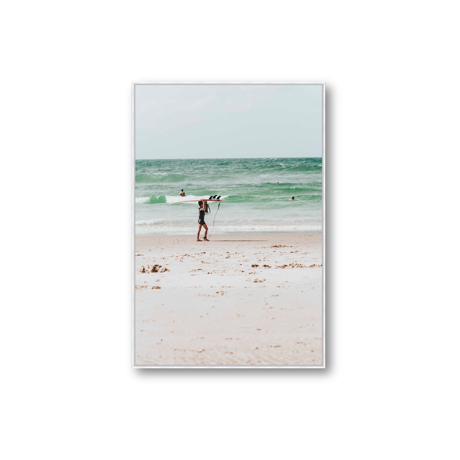 Grommet Byron Bay Surf coastal wall art Extra Large fine art canvas in white float frame