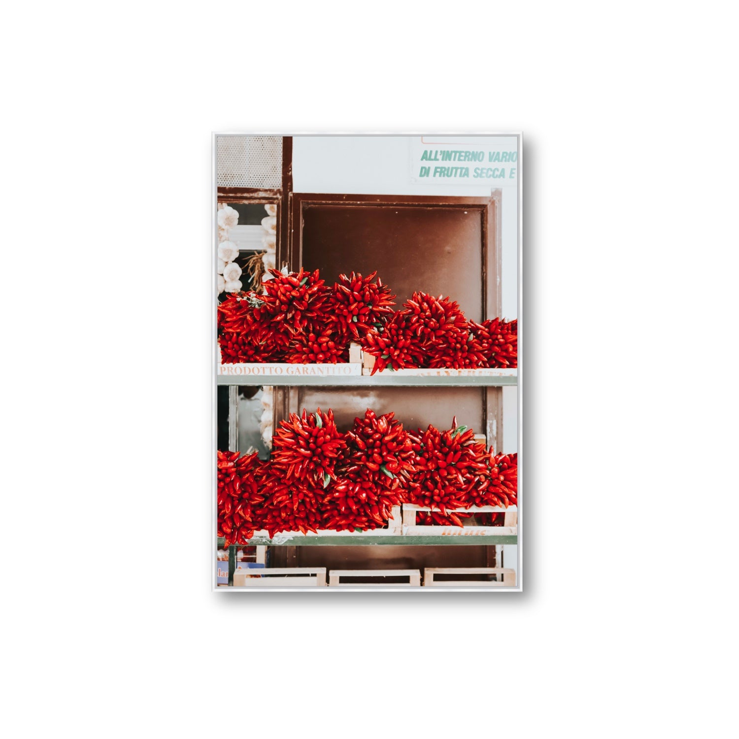 Hot Harvest Puglia Italian wall art Extra Large fine art canvas in white float frame