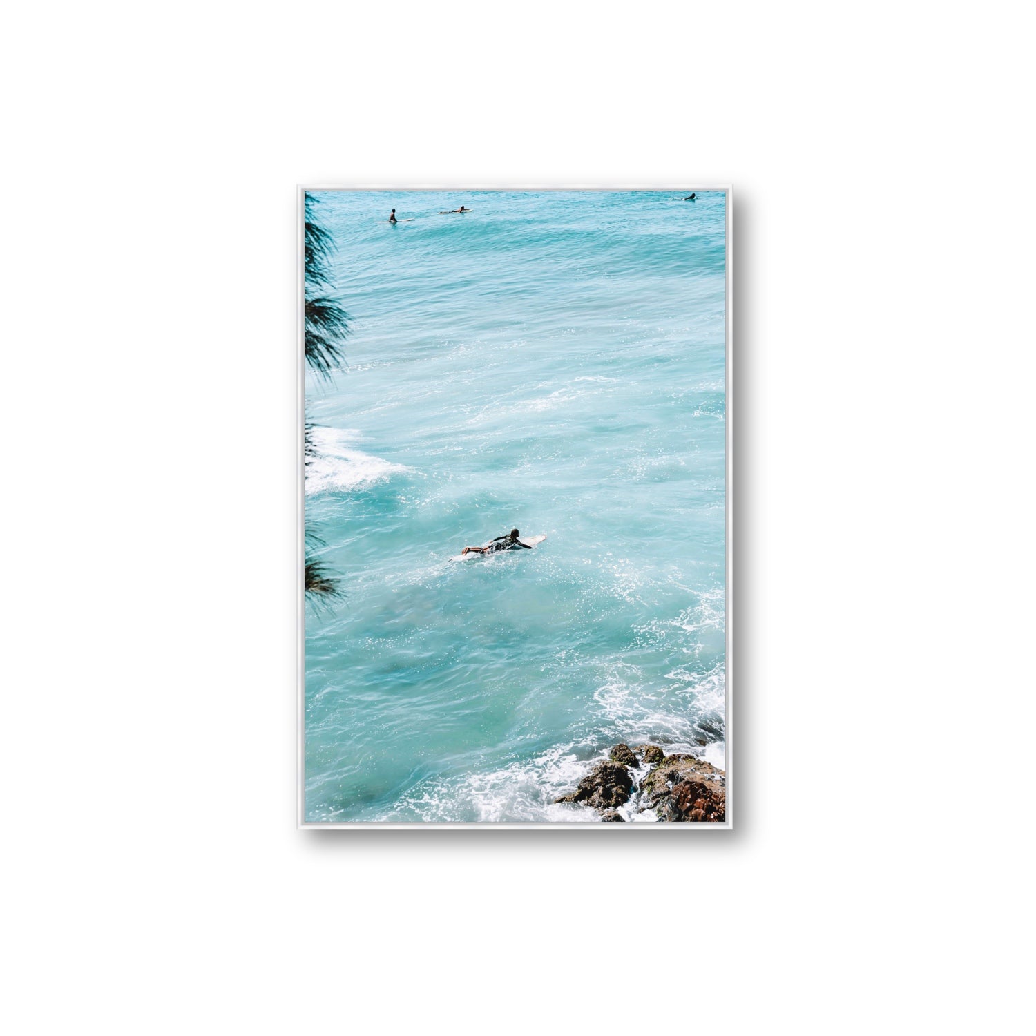 Blue Crush fine art print, Byron Bay, Australia, Extra Large, White Float Frame, Fine Art Canvas
