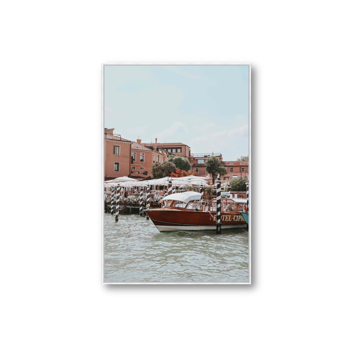 Queen Of The Adriatic Venice Italian wall art Extra Large fine art canvas in white float frame