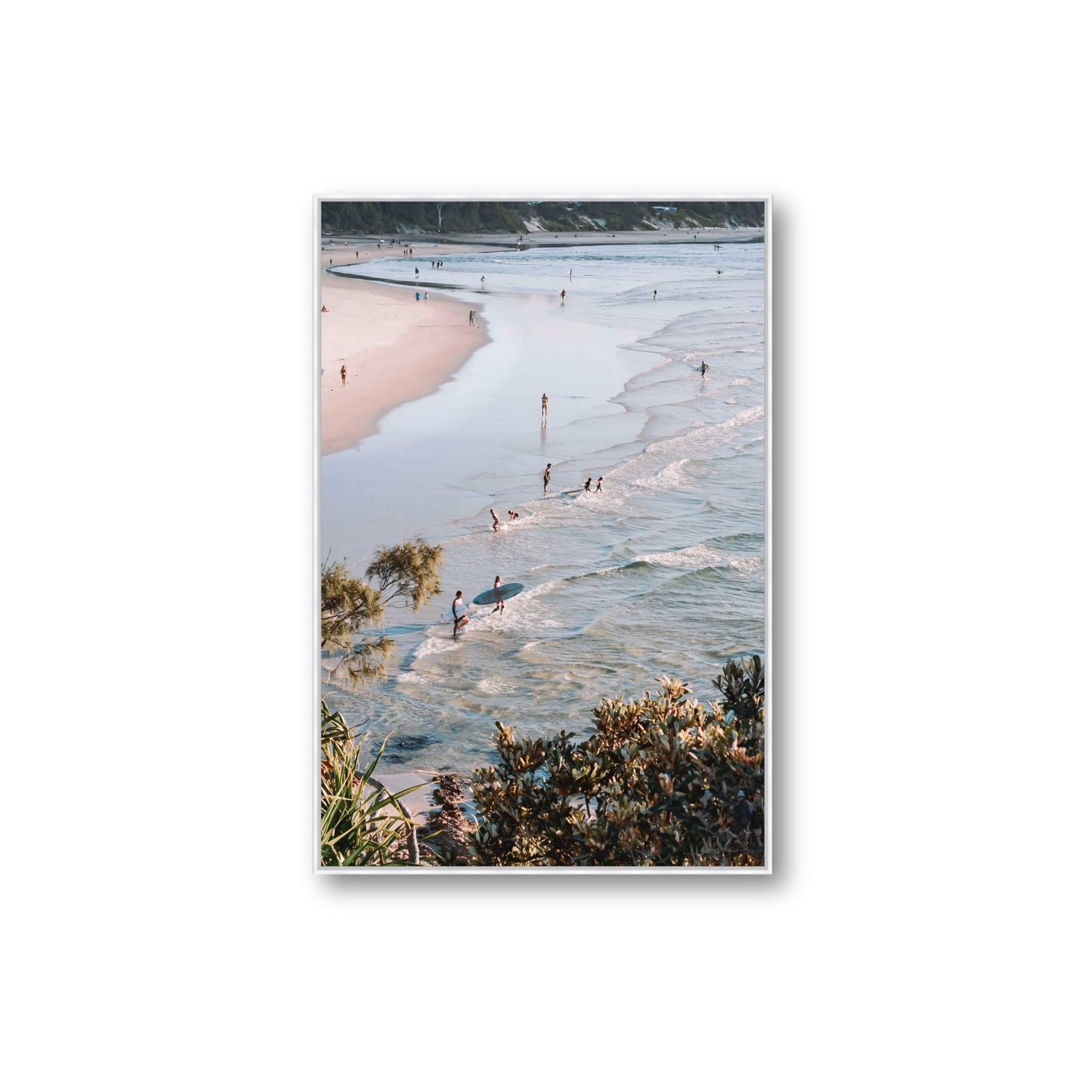 Healing Waters fine art print, Byron Bay, Australia, Extra Large, White Float Frame, Fine Art Canvas