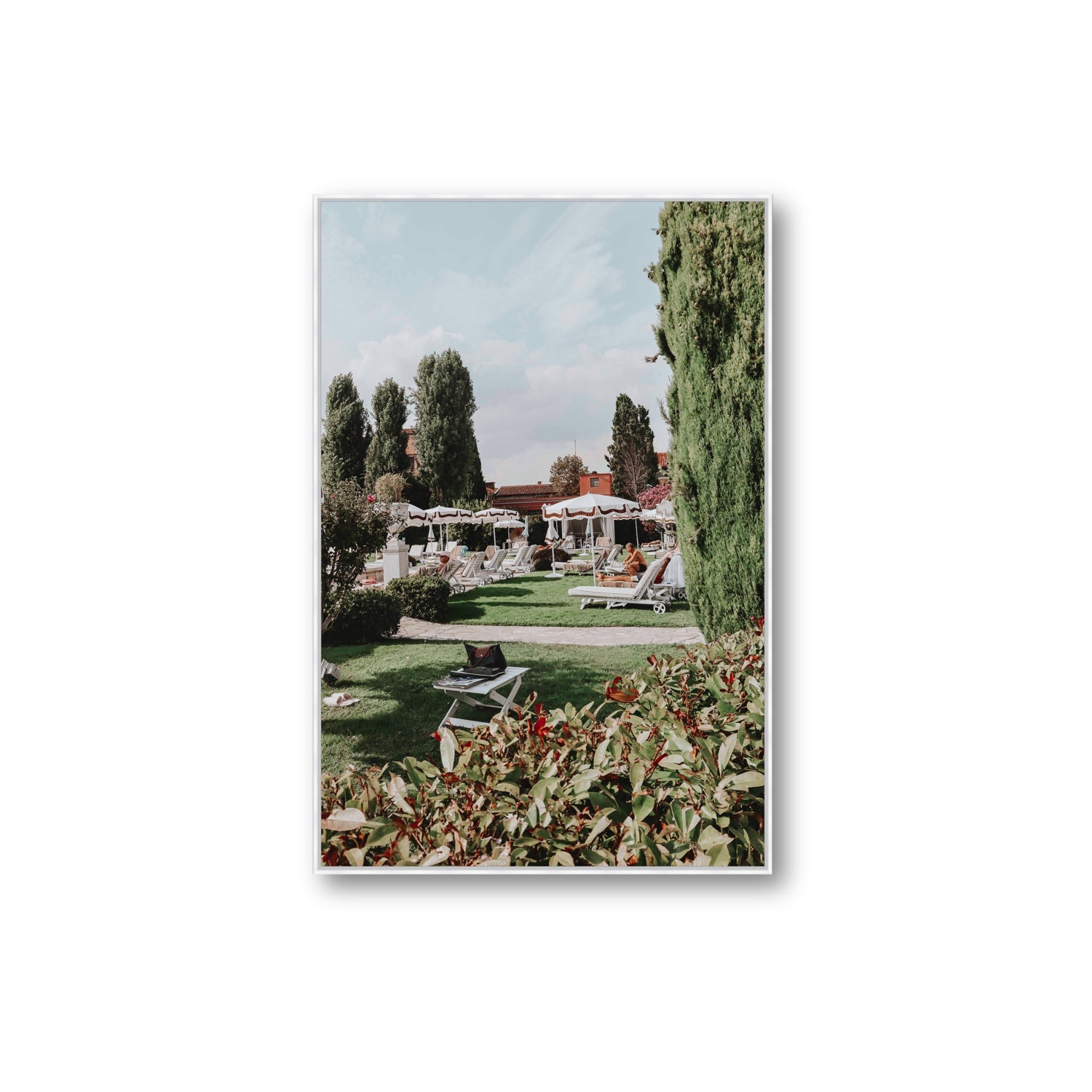 Private Serenity Venice Italian wall art Extra Large fine art canvas in white float frame