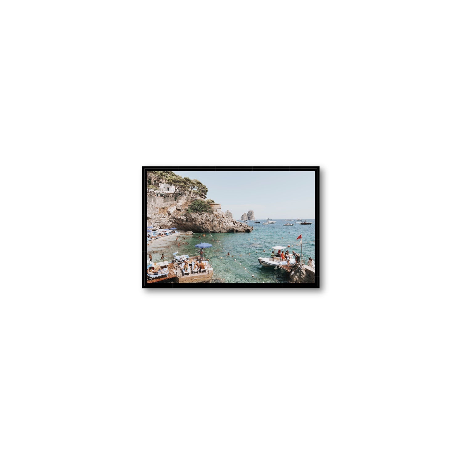 Torre Saracena fine art print, Capri, Italy, Small, Black Float Frame, Fine Art Canvas