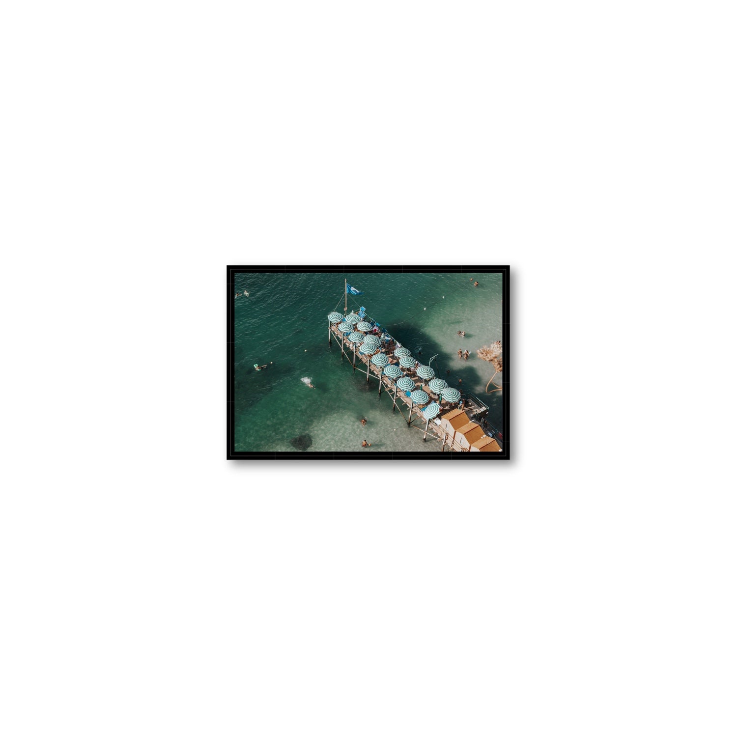 Sorrento Shangri La Sorrento coastal Italian wall art Small fine art canvas in black float frame