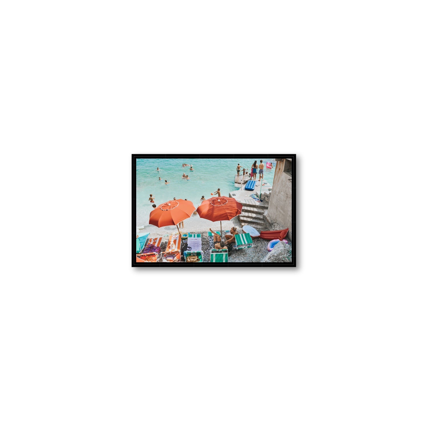 Water Wonderland fine art print, Capri, Italy, Small, Black Float Frame, Fine Art Canvas