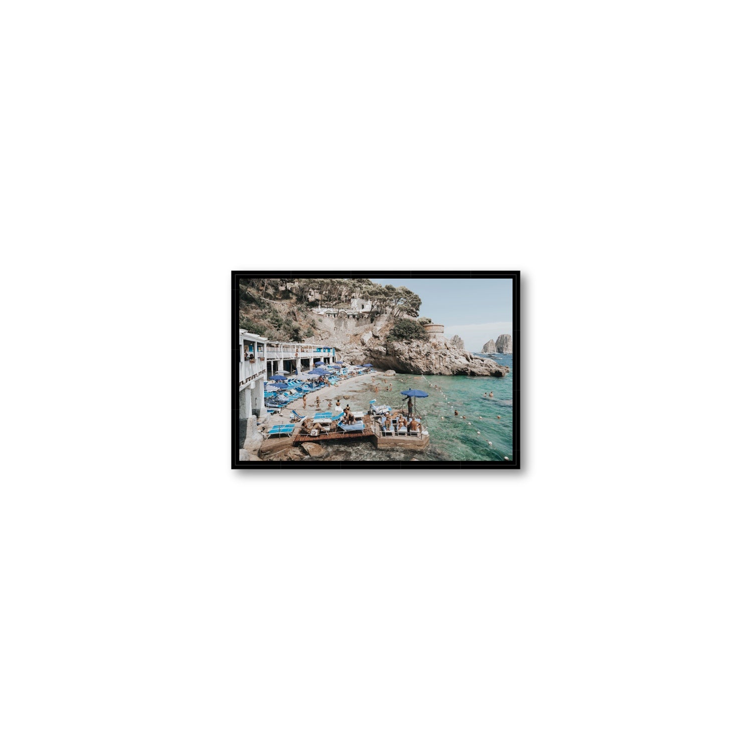 Vita Bella fine art print, Capri, Italy, Small, Black Float Frame, Fine Art Canvas