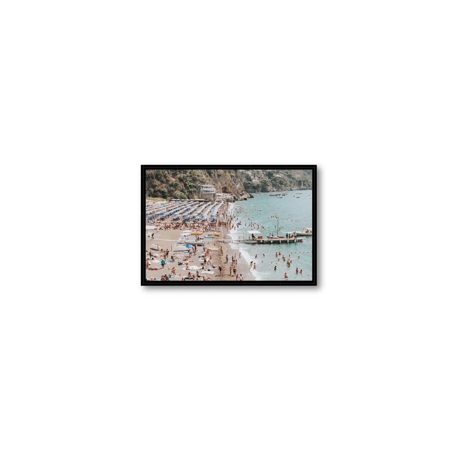 Vista Costiera fine art print, Positano, Italy, Small, Black Float Frame, Fine Art Canvas