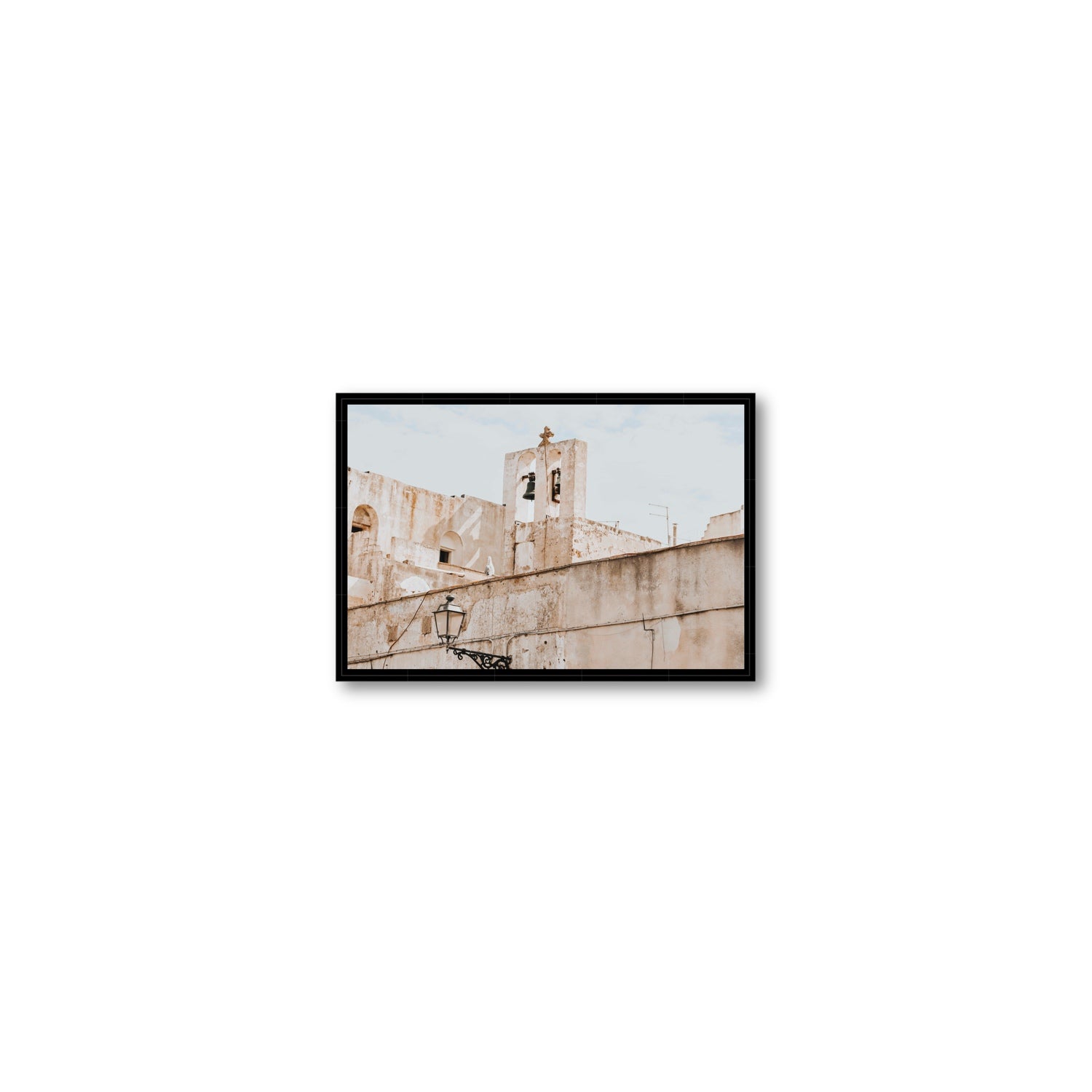 Ancient Bells Puglia Gallipoli Italian wall art Small fine art canvas in black float frame