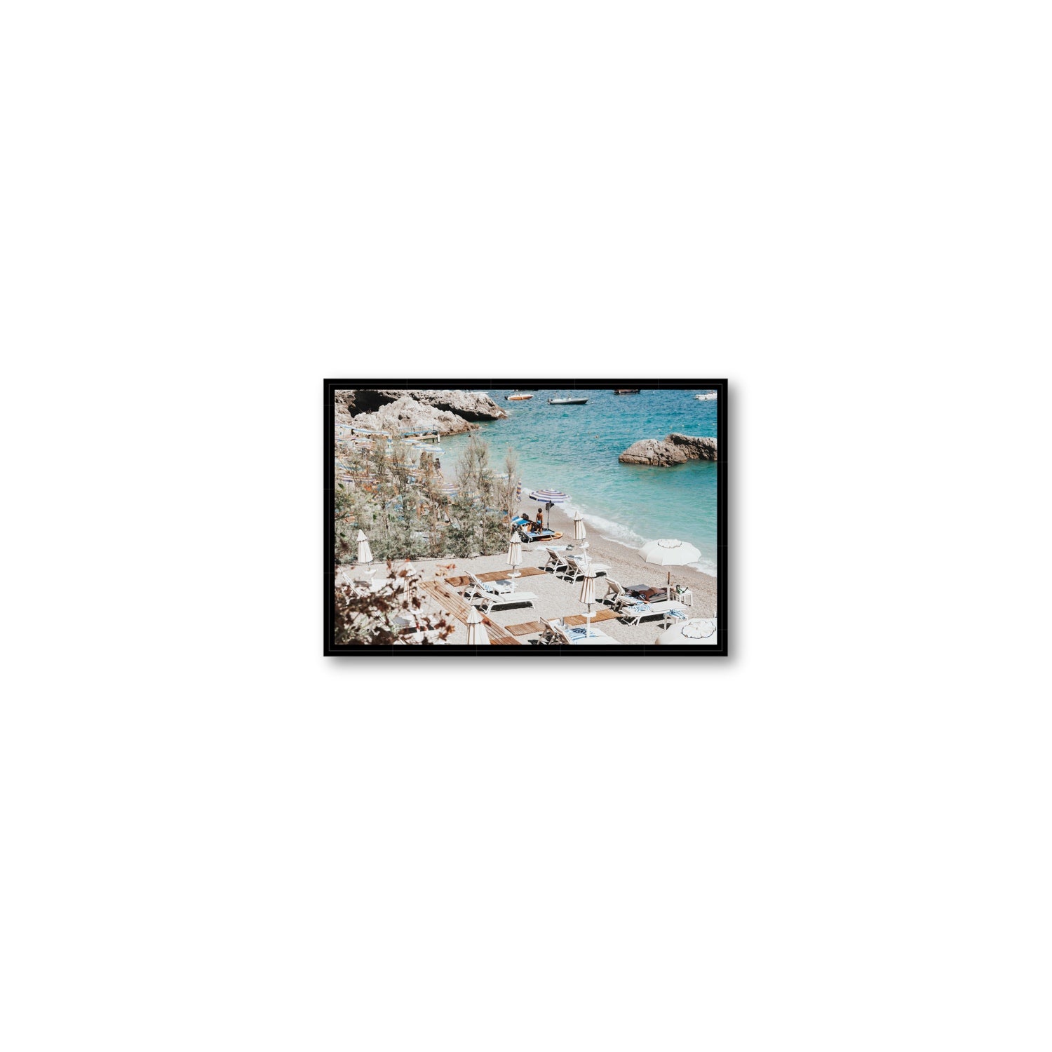 Life Could Be A Dream Amalfi wall art Small fine art canvas in black float frame