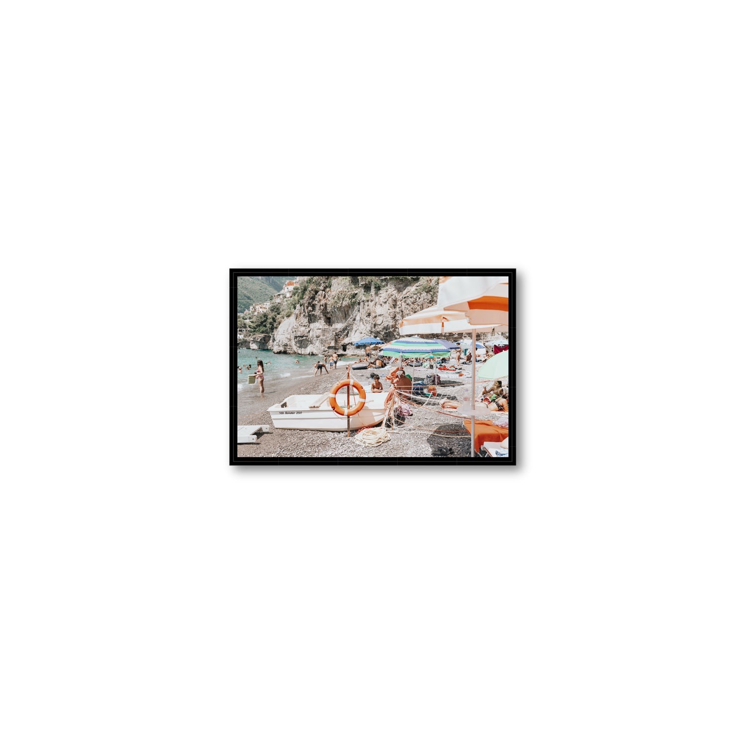 Bellezza By The Bay fine art print, Positano, Italy, Small, Black Float Frame, Fine Art Canvas