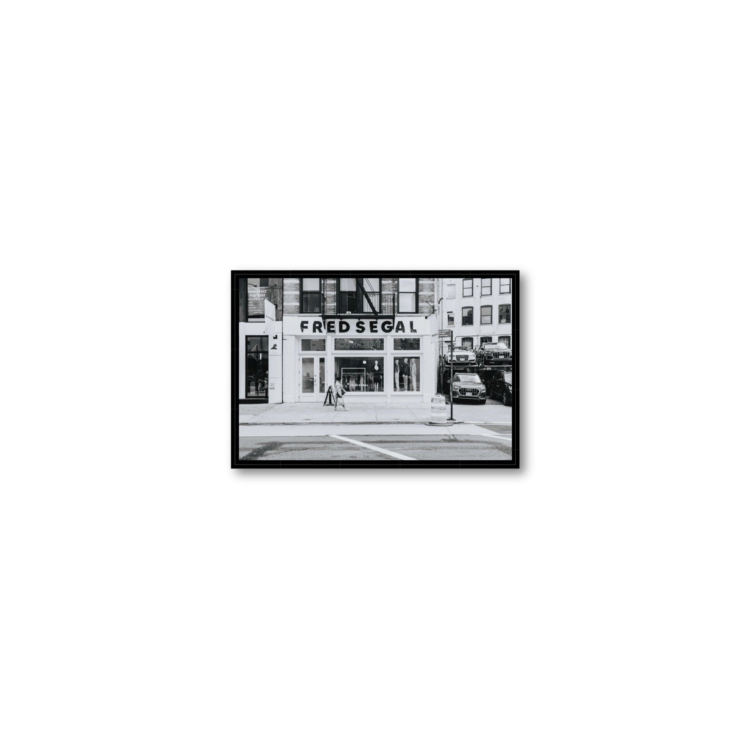 Noir York New York NYC Black & White wall art Small fine art canvas in black float frame