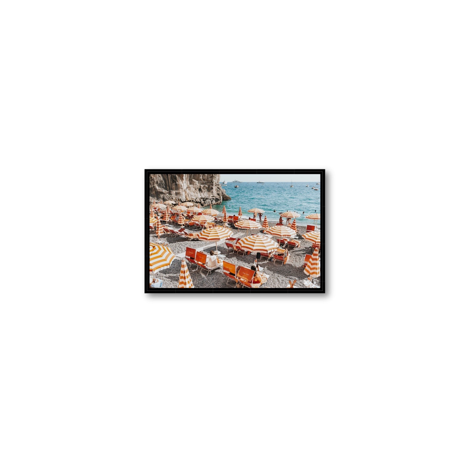 Mango Sorbet fine art print, Positano, Italy, Small, Black Float Frame, Fine Art Canvas