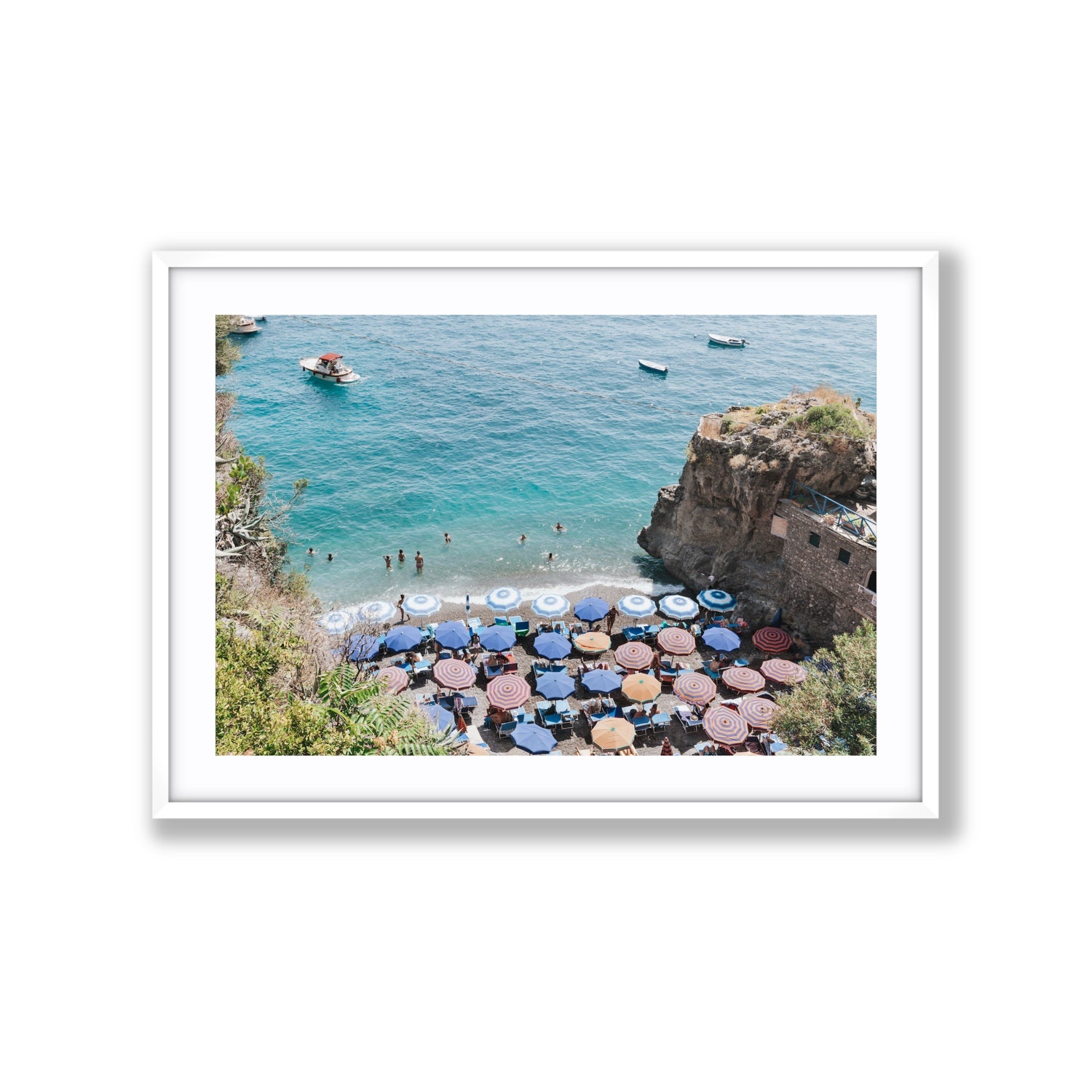 The Cove fine art print, Positano, Italy, Extra Large, White Frame · Matboard, Fine Art Print