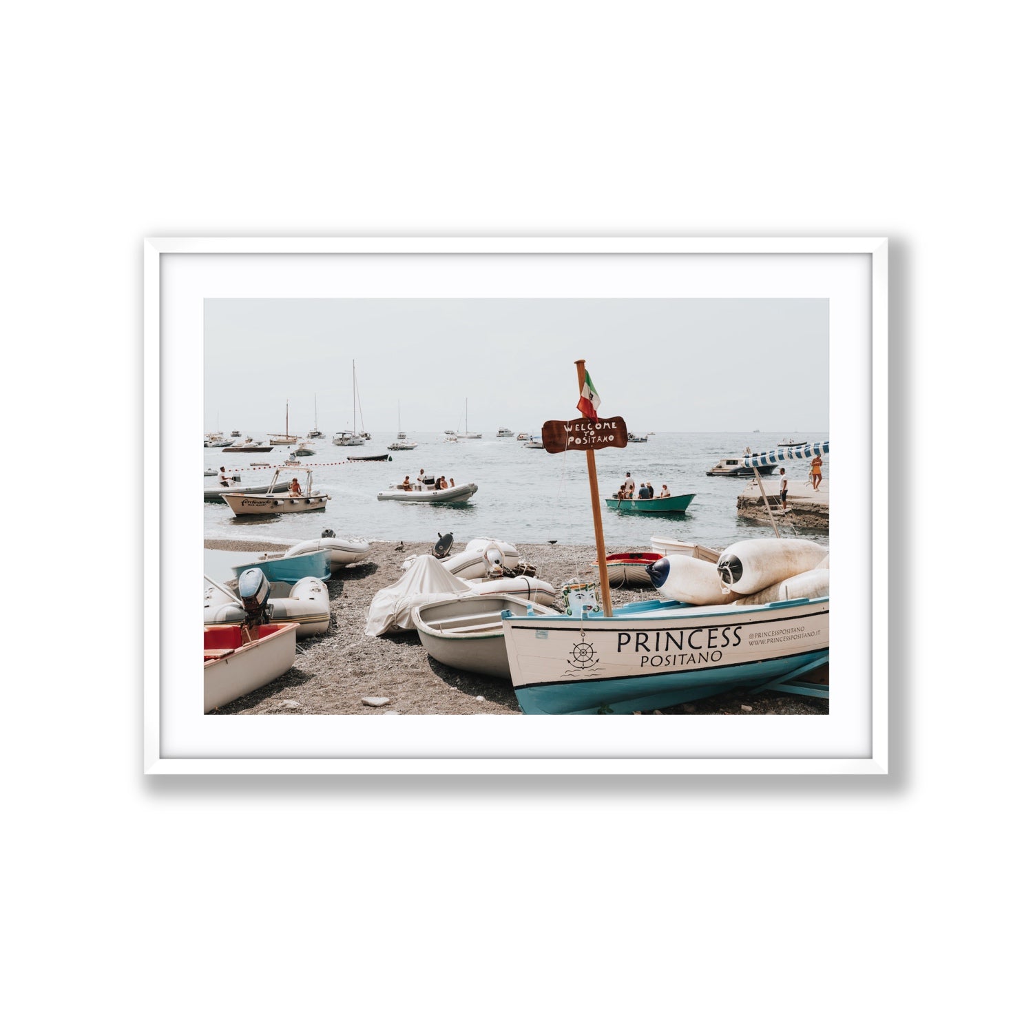 Princess Positano fine art print, Positano, Italy, Extra Large, White Frame · Matboard, Fine Art Print