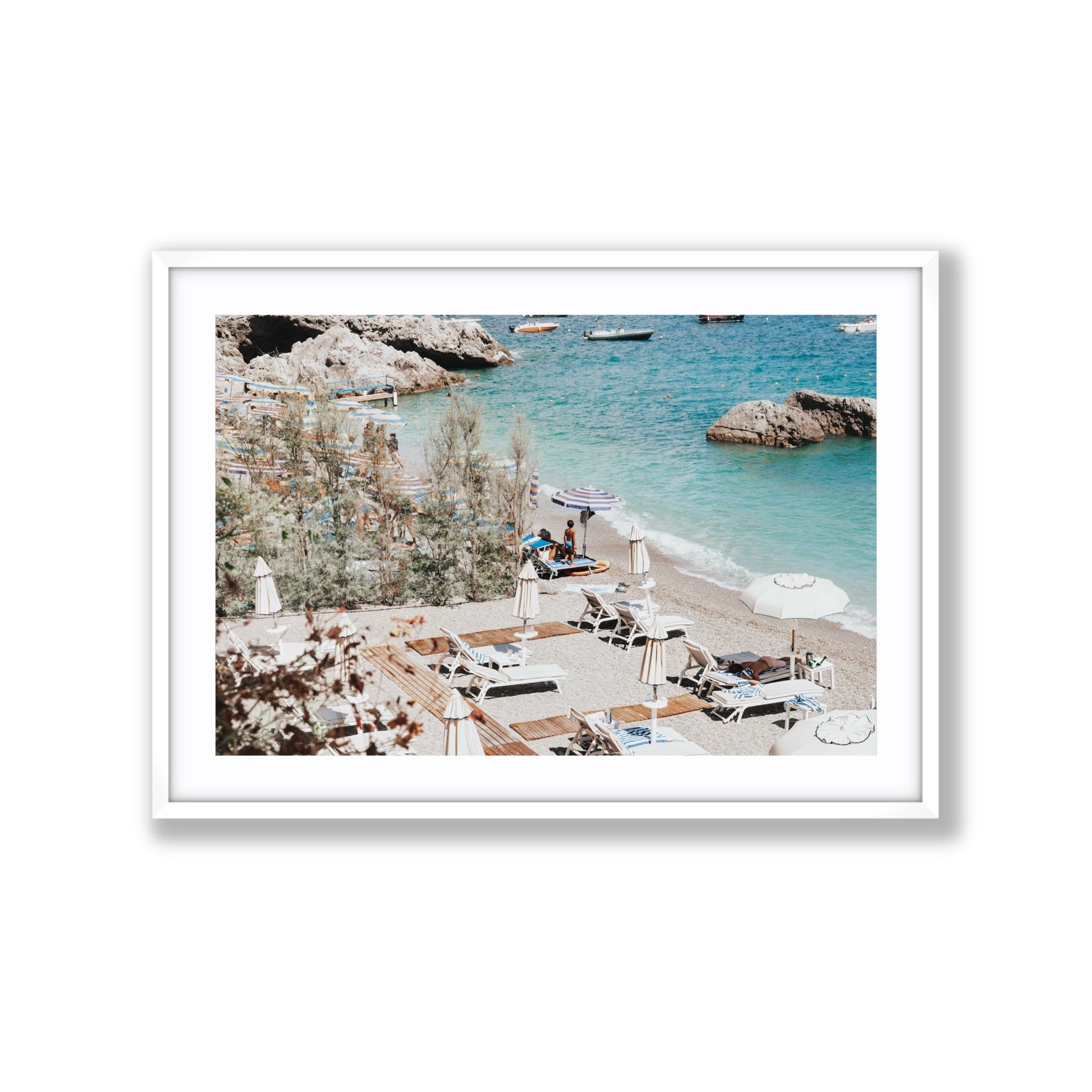 Life Could Be A Dream Amalfi wall art Extra Large fine art print in white frame with matboard