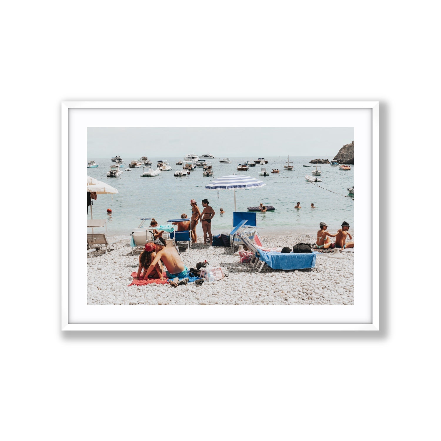 The Kiss Nerano wall art Extra Large fine art print in white frame with matboard