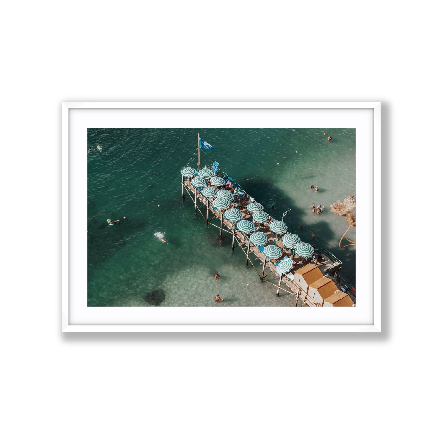 Sorrento Shangri La Sorrento coastal Italian wall art Extra Large fine art print in white frame with matboard