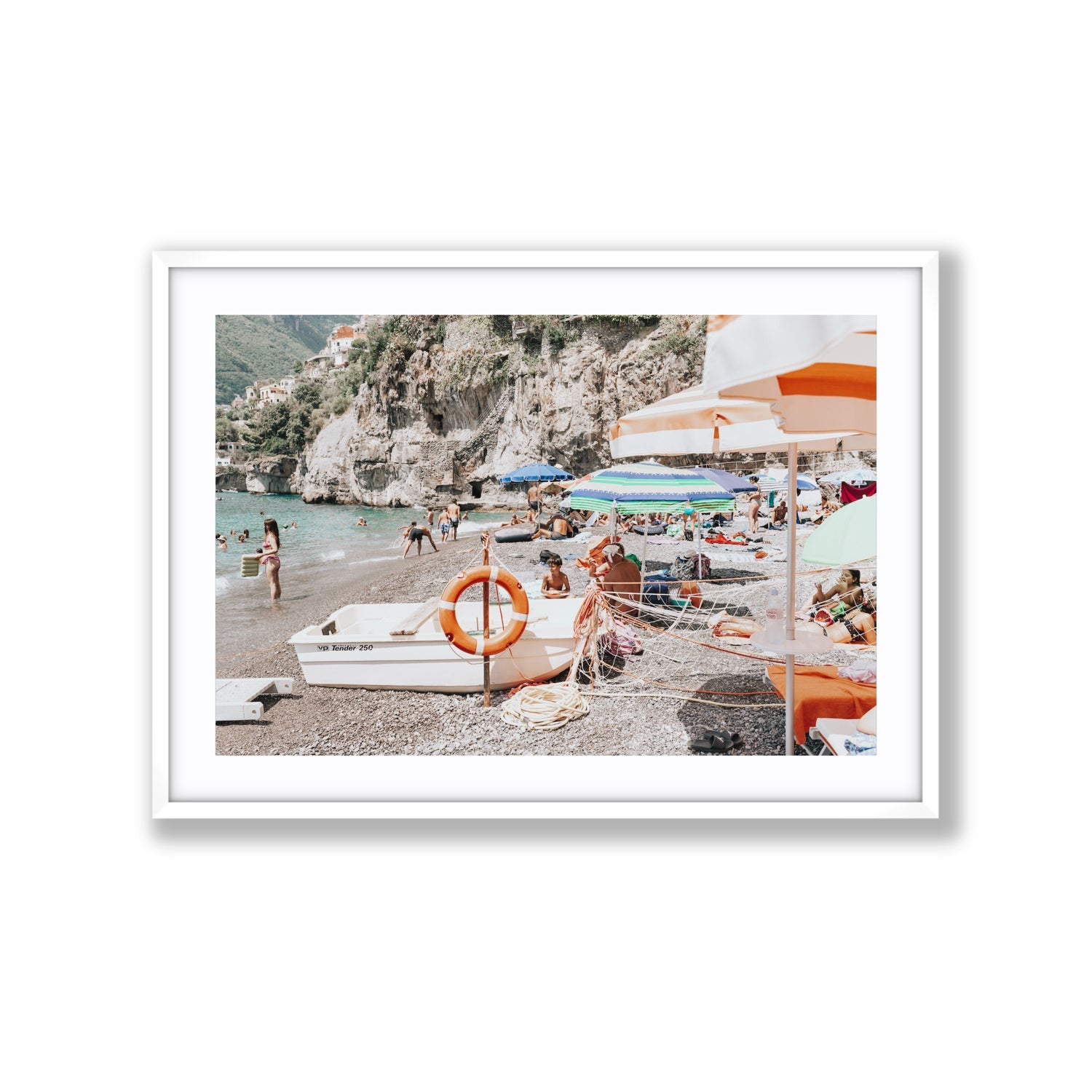 Bellezza By The Bay fine art print, Positano, Italy, Extra Large, White Frame · Matboard, Fine Art Print