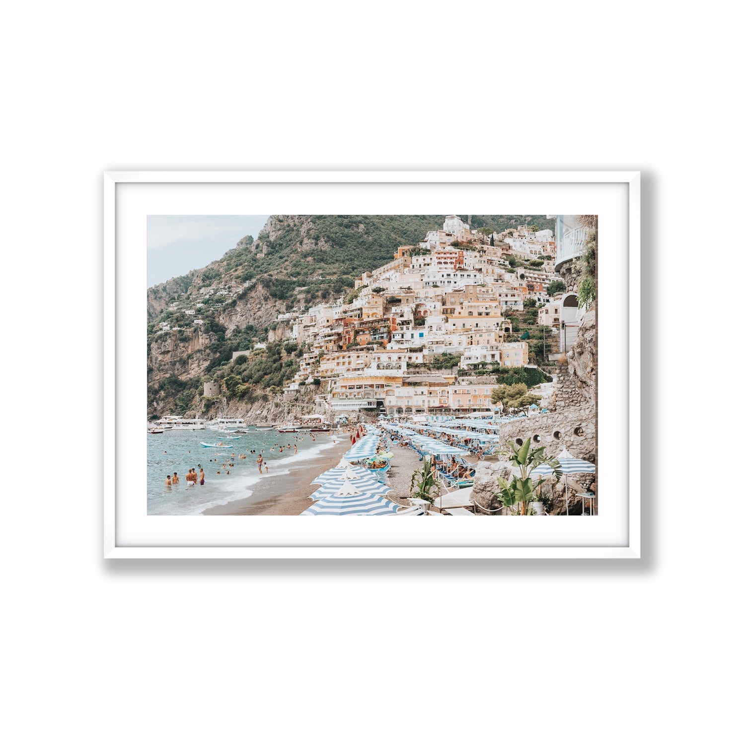 Villagio Sul Mare fine art print, Positano, Italy, Extra Large, White Frame · Matboard, Fine Art Print