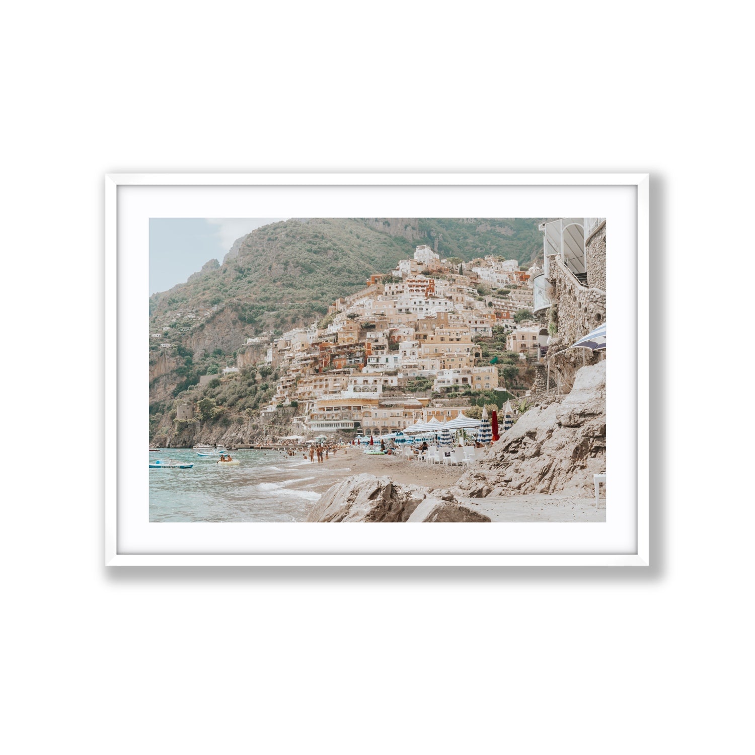 Sogno di Positano fine art print, Positano, Italy, Extra Large, White Frame · Matboard, Fine Art Print