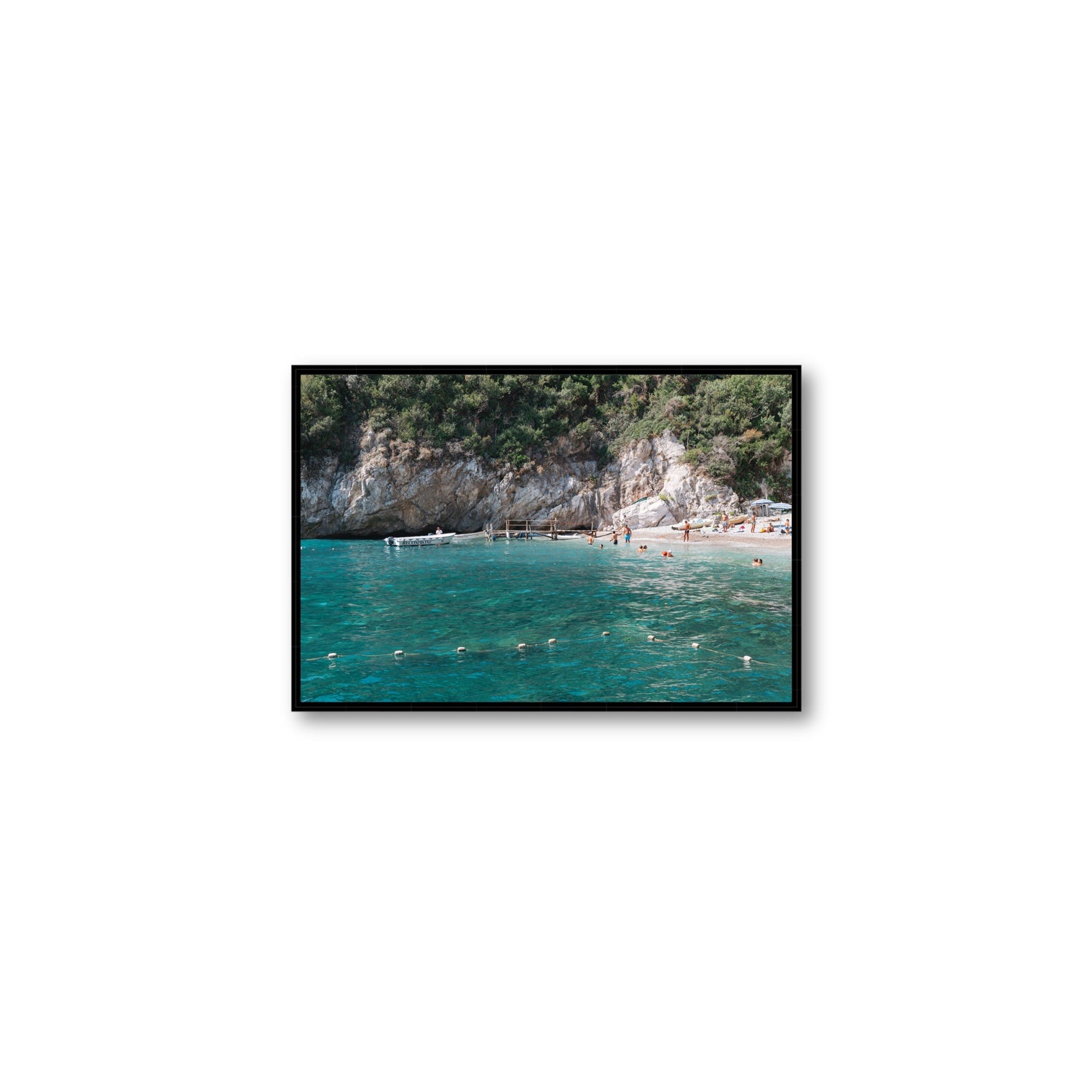 Azure Abyss Nerano wall art Medium fine art canvas in black float frame