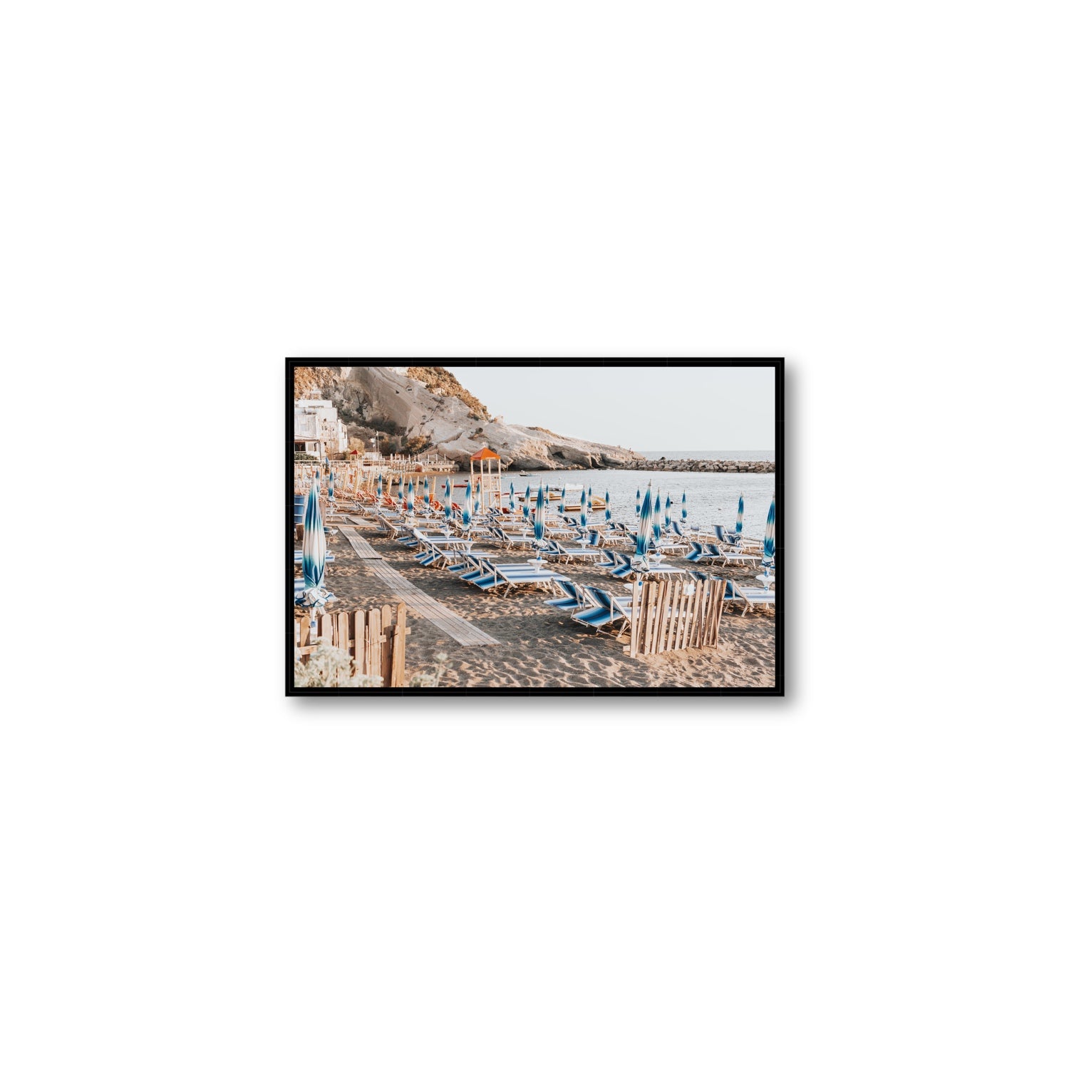 Sandy Daydreams fine art print, Ischia, Italy, Medium, Black Float Frame, Fine Art Canvas