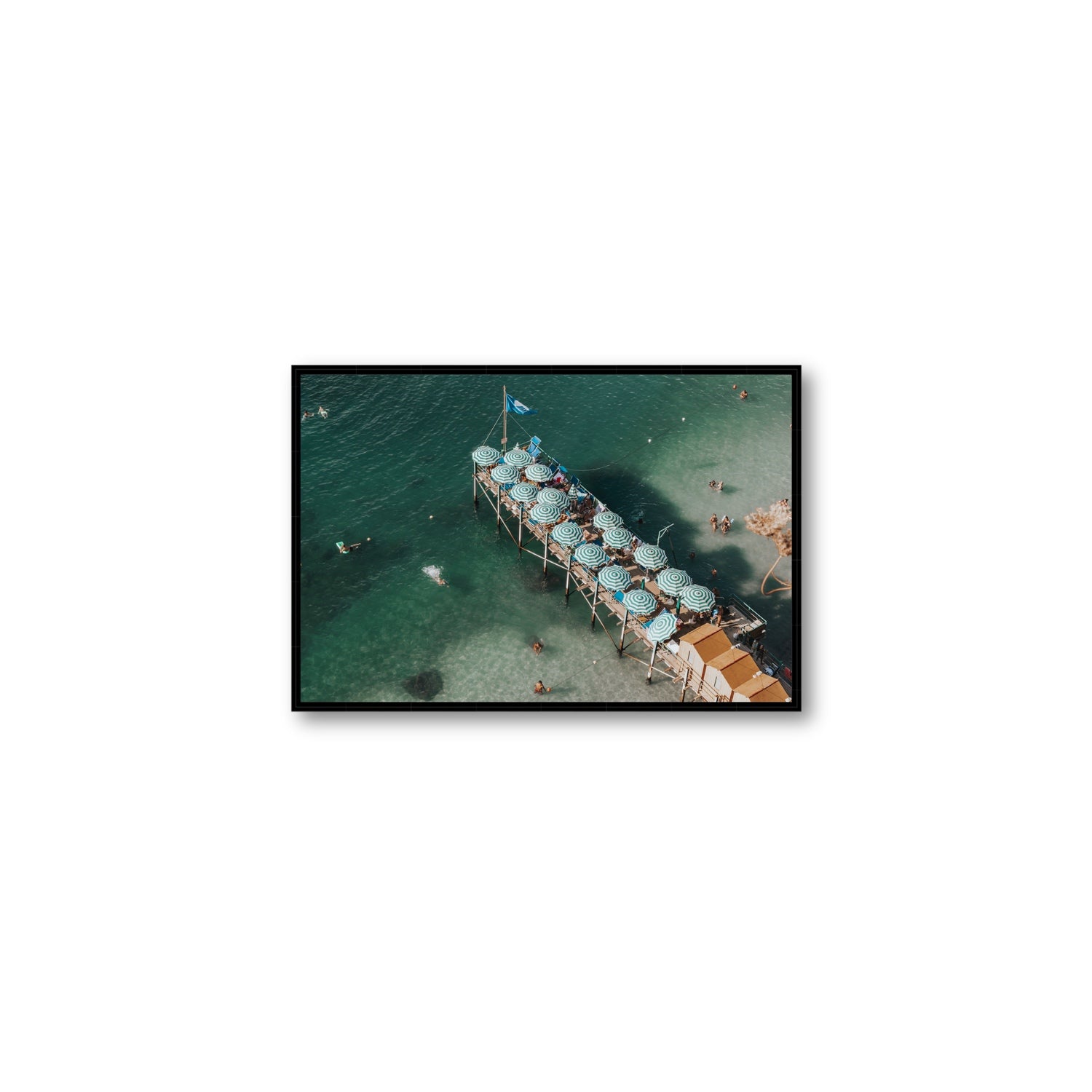 Sorrento Shangri La Sorrento coastal Italian wall art Medium fine art canvas in black float frame
