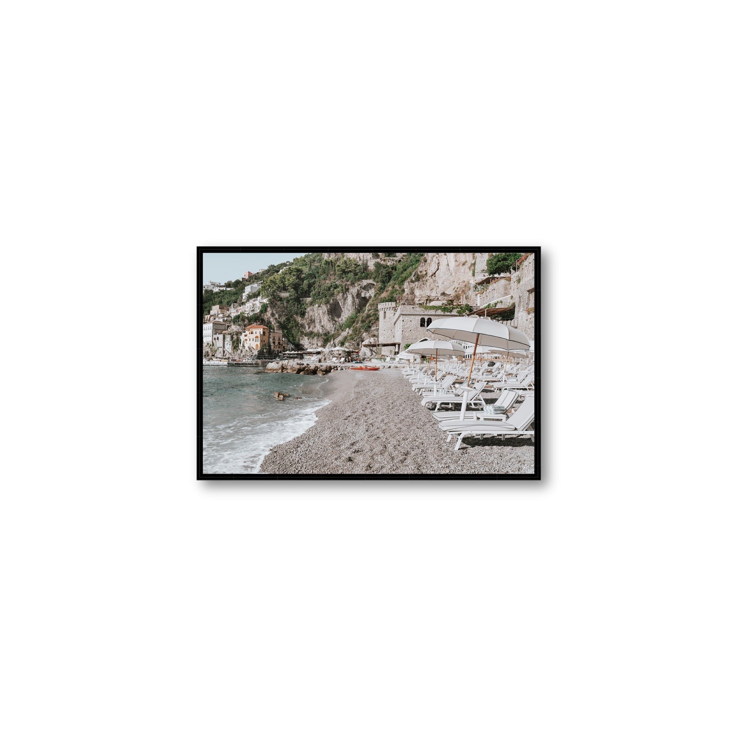 Borgo Santandrea fine art print, Amalfi, Italy, Medium, Black Float Frame, Fine Art Canvas