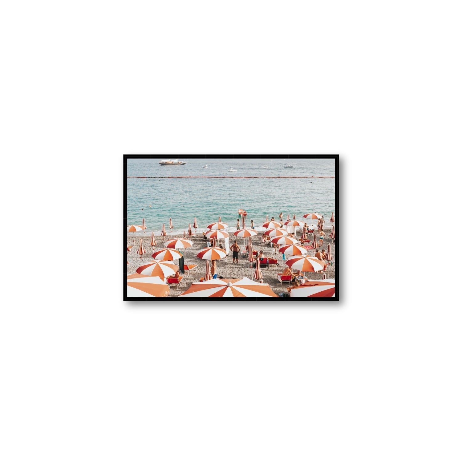That's Amore Amalfi Mediterranean wall art Medium fine art canvas in black float frame