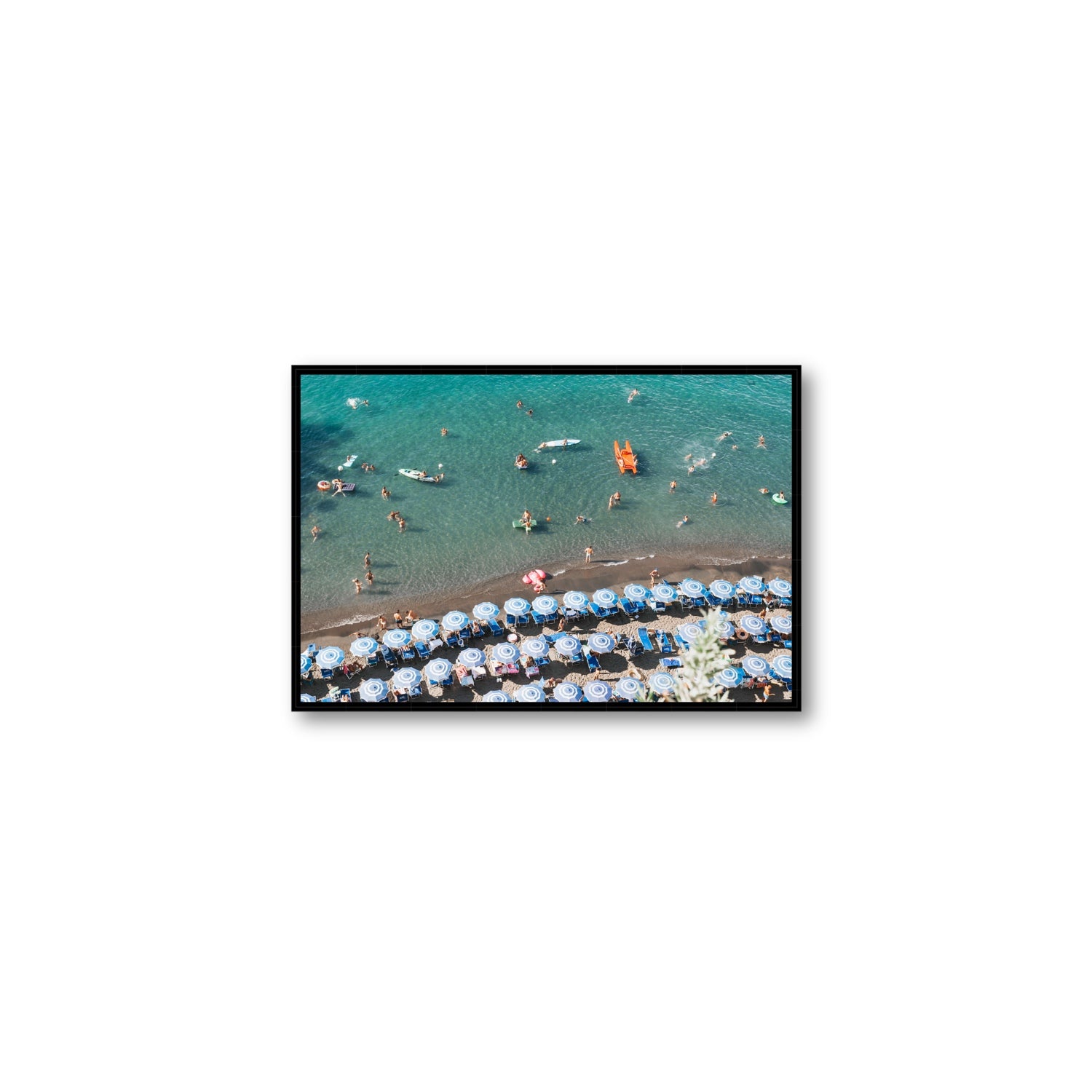 The Sea of Tranquility fine art print, Sorrento, Italy, Medium, Black Float Frame, Fine Art Canvas